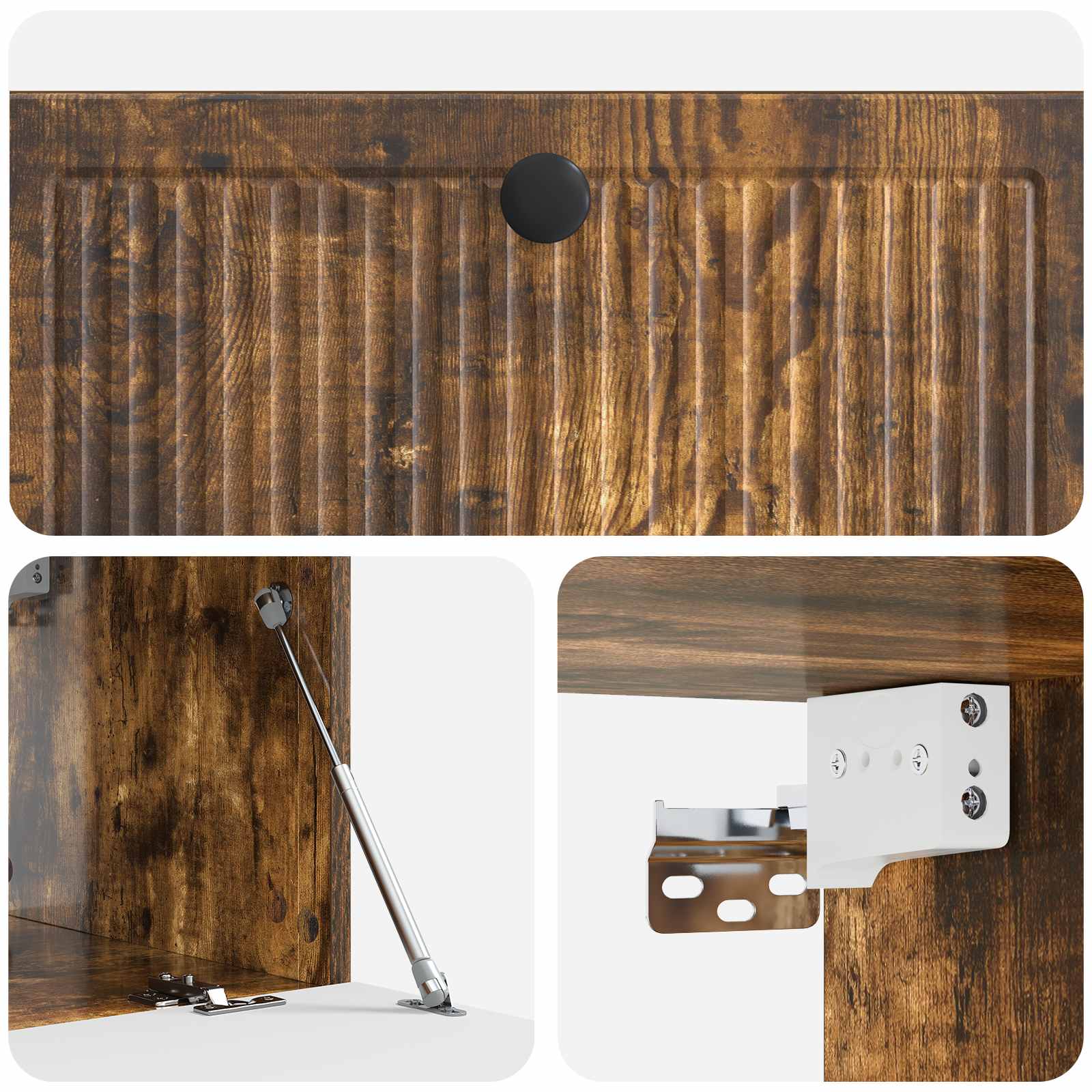 Meuble TV mural Chêne fumé 78,5 x 41 x 30 cm Bois d'ingénierie - XIOS