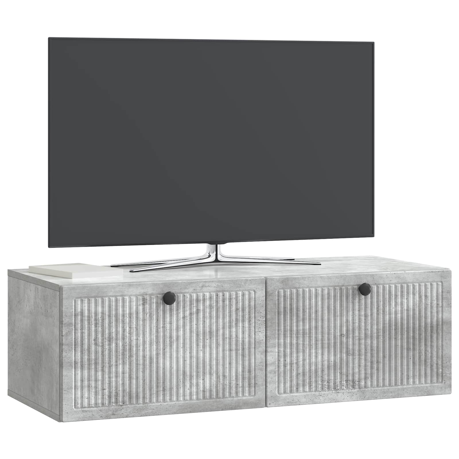 Meuble TV mural Gris béton 98 x 41 x 30 cm Bois d'ingénierie - XIOS