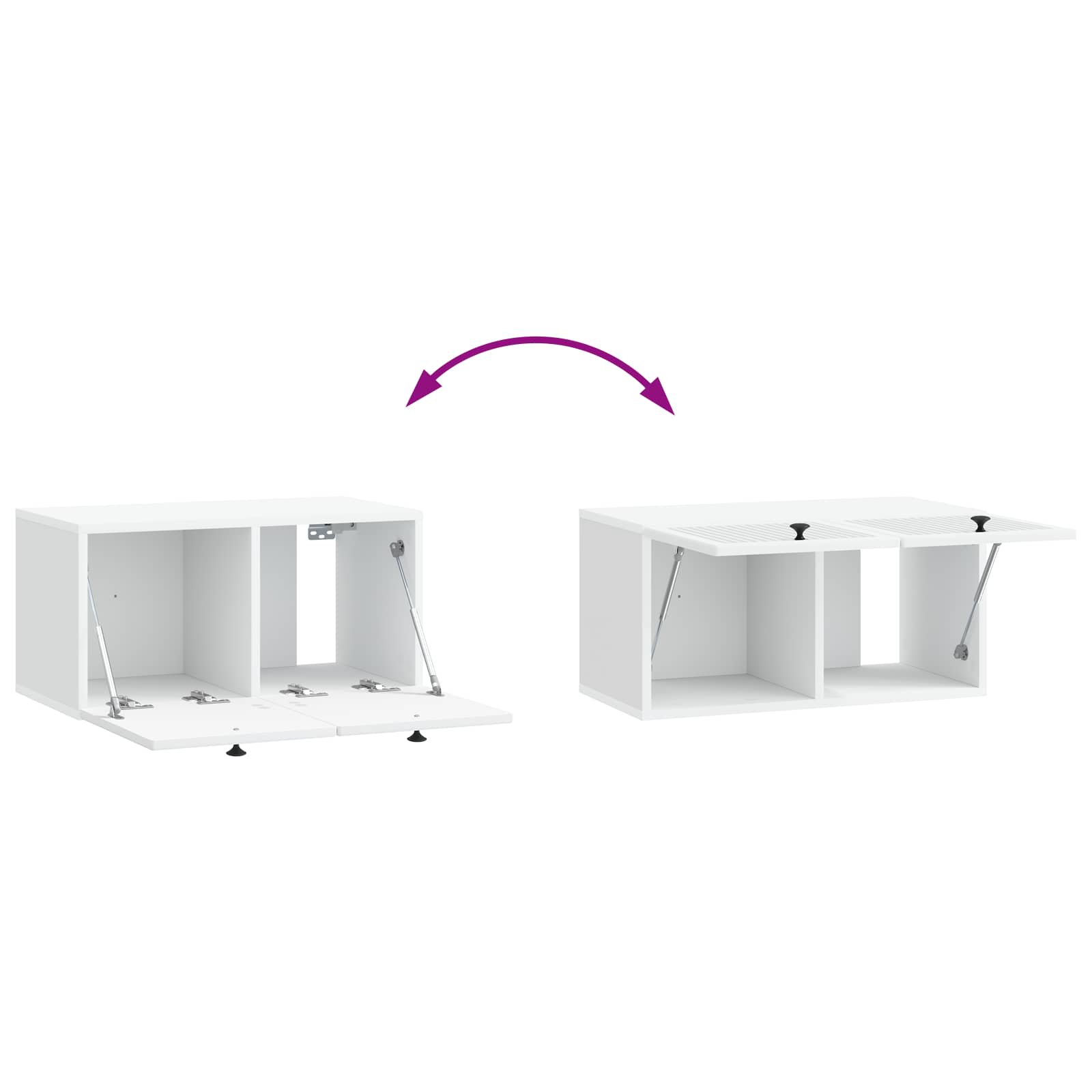 Meuble TV mural Blanc 59,5 x 31 x 30 cm Bois d'ingénierie - XIOS