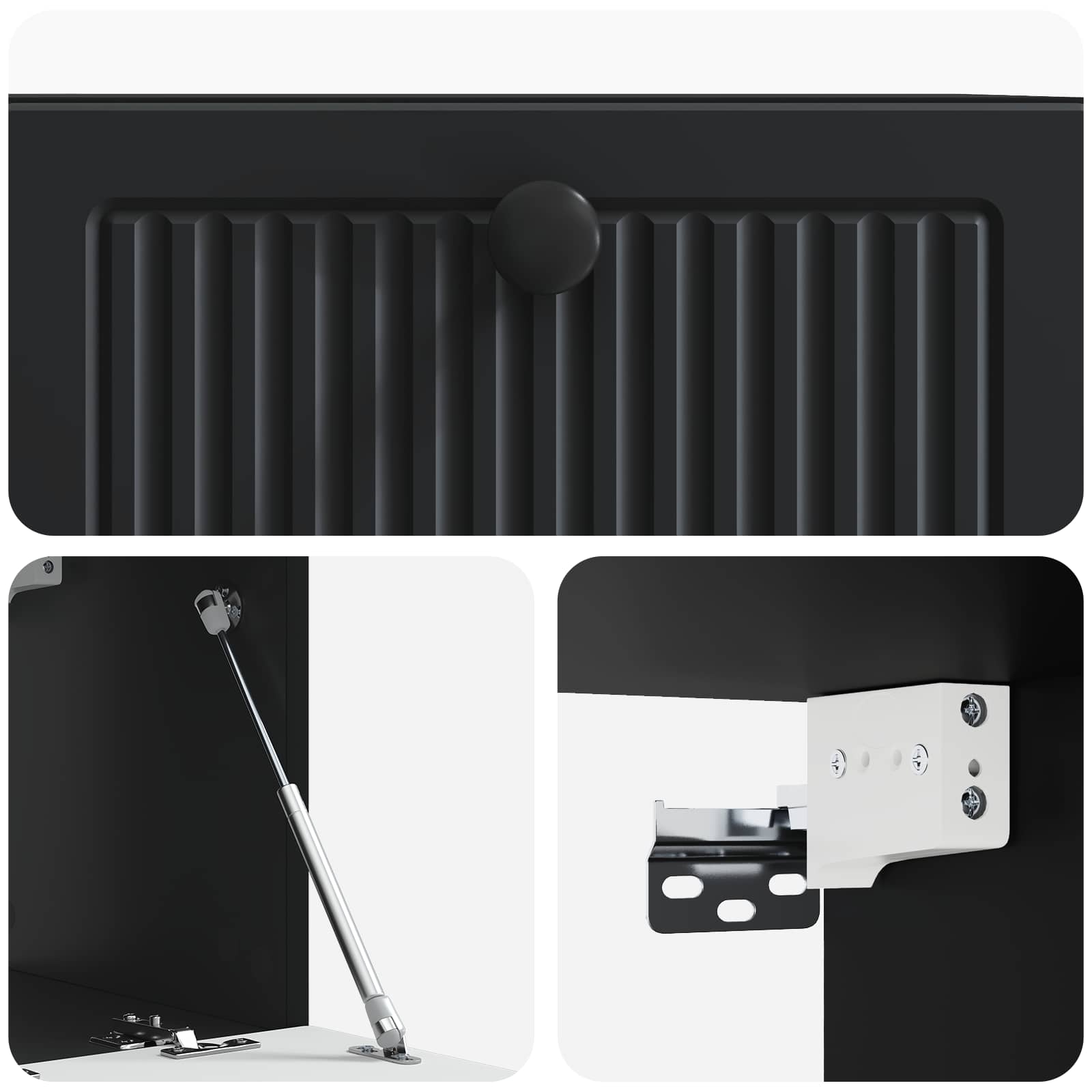 Meuble TV mural Noir 59,5 x 31 x 30 cm Bois d'ingénierie - XIOS