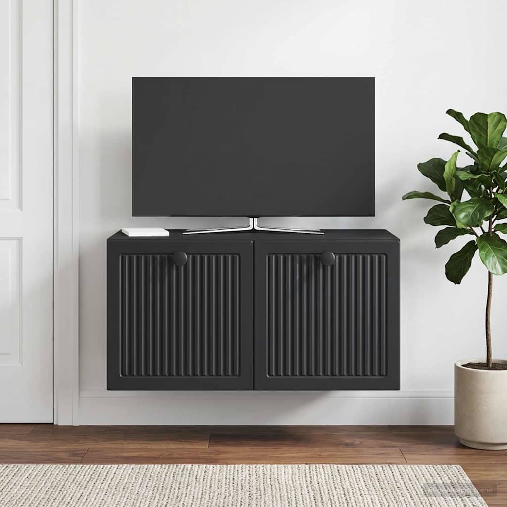 Meuble TV mural Noir 59,5 x 31 x 30 cm Bois d'ingénierie - XIOS