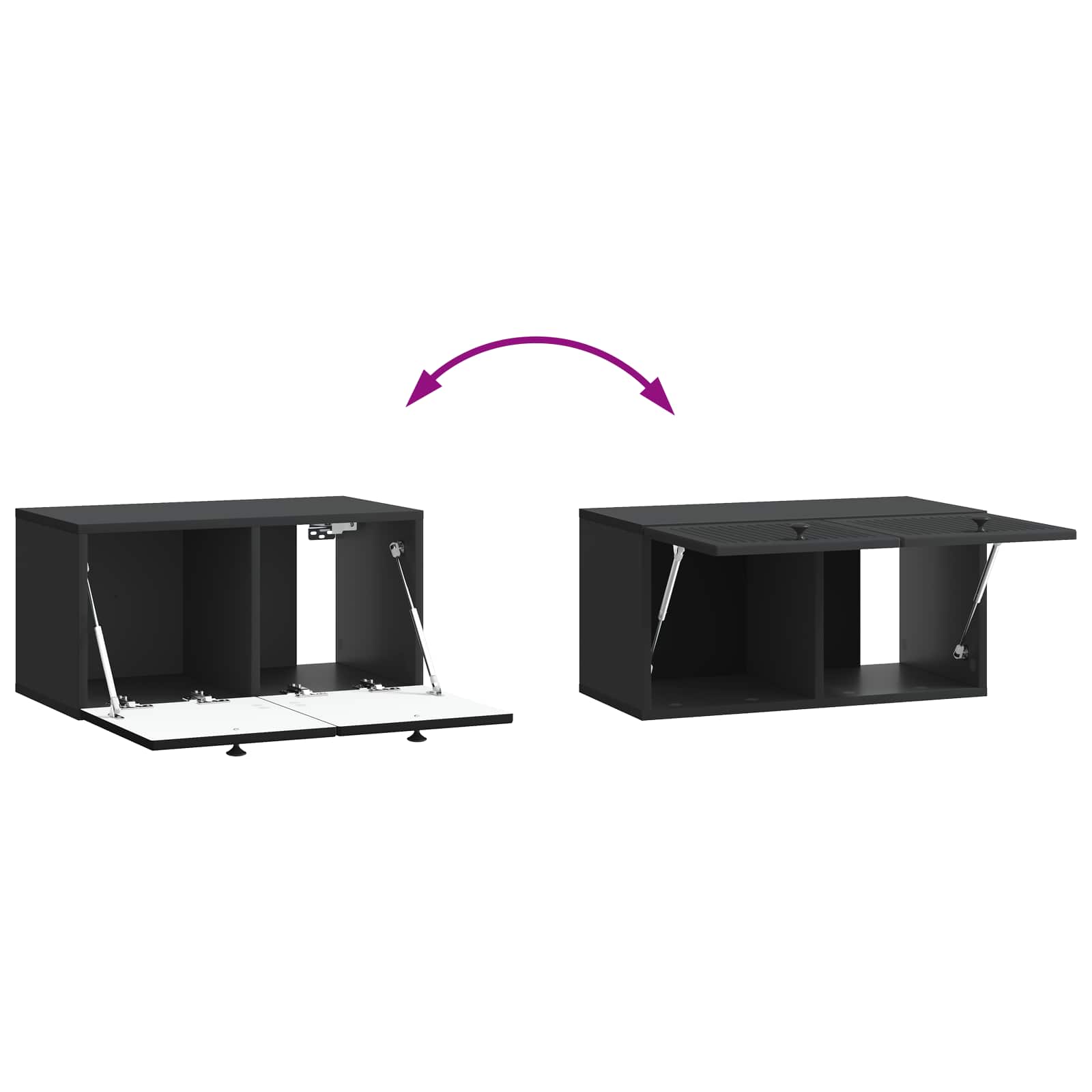 Meuble TV mural Noir 59,5 x 31 x 30 cm Bois d'ingénierie - XIOS