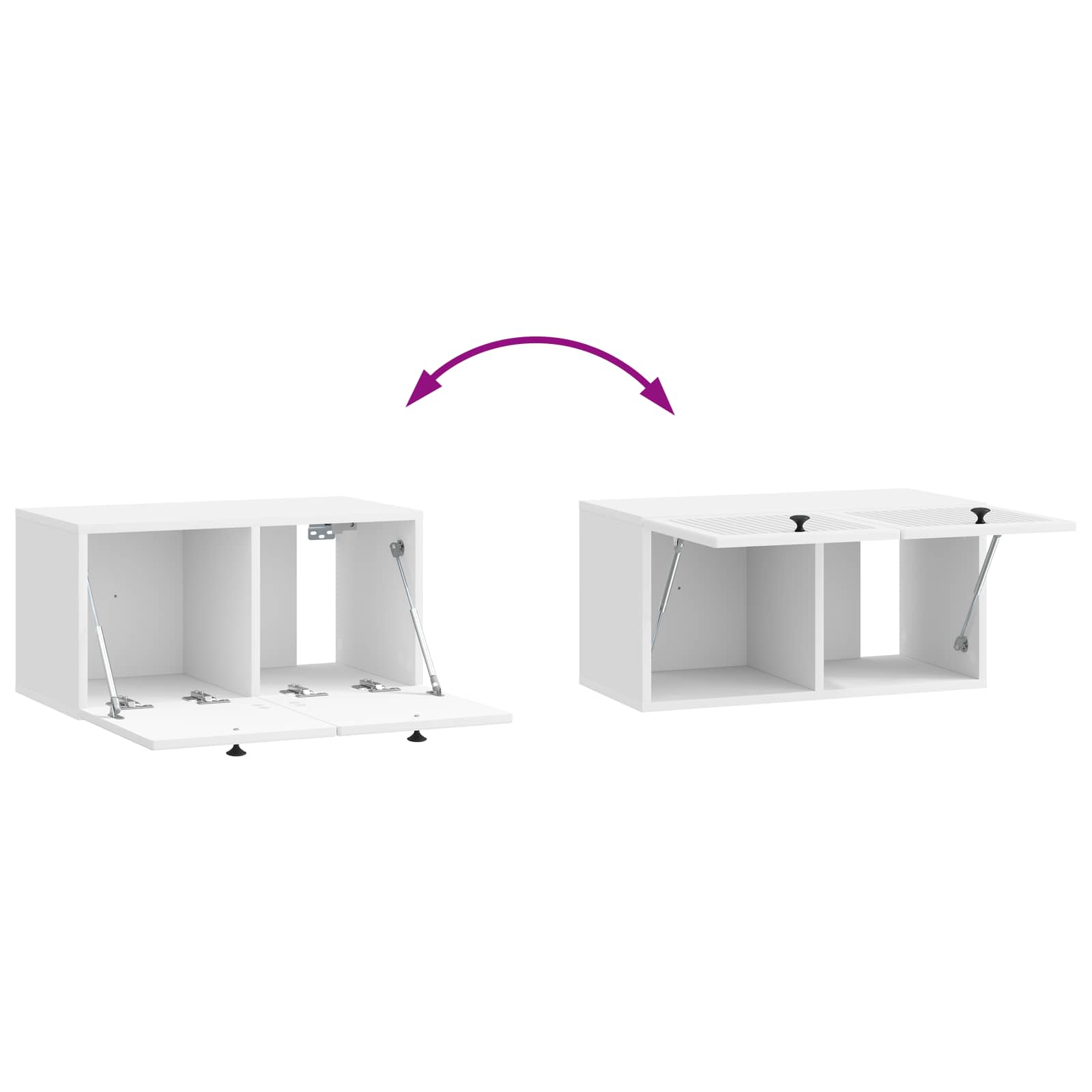 Meuble TV mural Montage mural Blanc brillant 59,5 x 31 x 30 cm - XIOS
