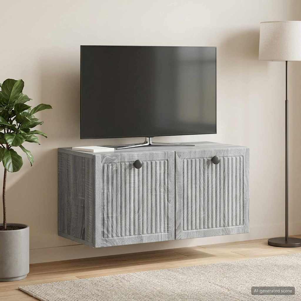 Meuble TV mural Sonoma gris 59,5 x 31 x 30 cm Bois d'ingénierie - XIOS