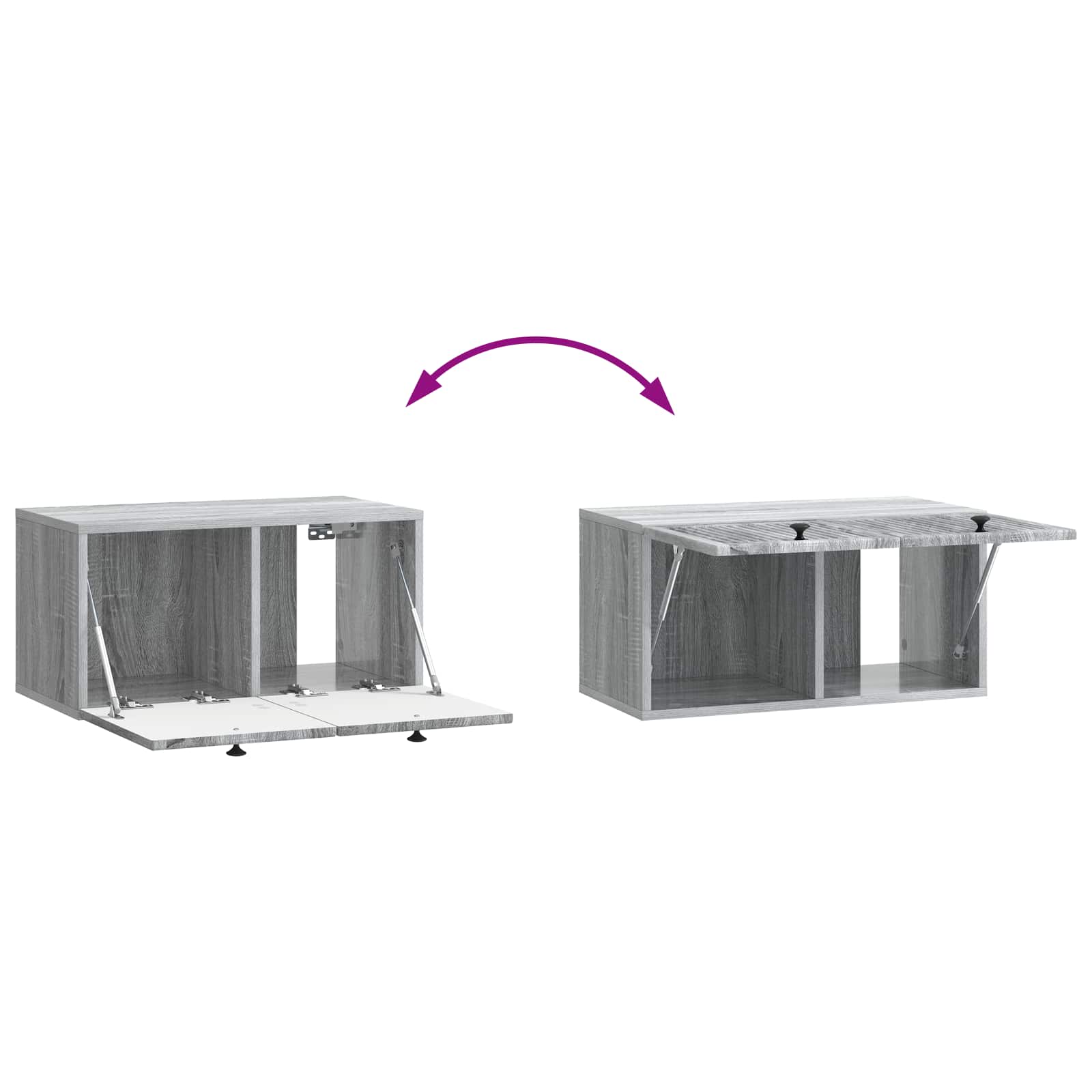 Meuble TV mural Sonoma gris 59,5 x 31 x 30 cm Bois d'ingénierie - XIOS