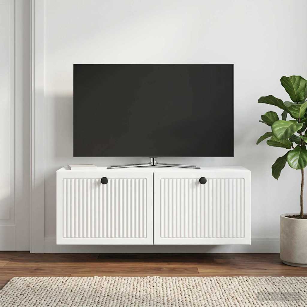 Meuble TV mural Blanc 78,5 x 31 x 30 cm Bois d'ingénierie - XIOS