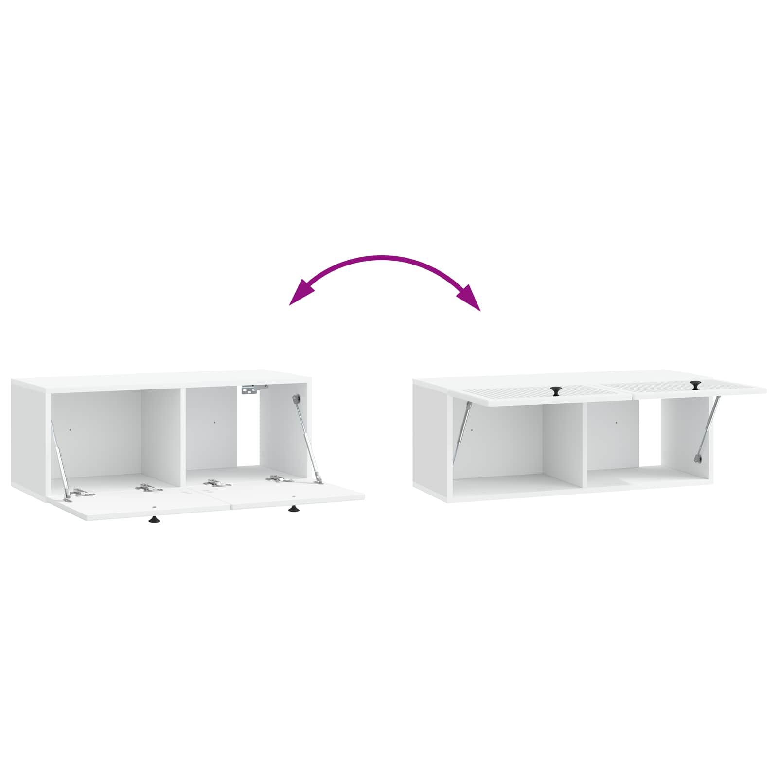 Meuble TV mural Blanc 78,5 x 31 x 30 cm Bois d'ingénierie - XIOS