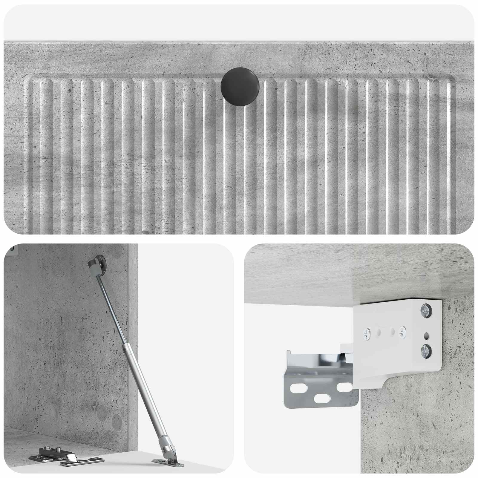 Meuble TV mural Gris béton 78,5 x 31 x 30 cm Bois d'ingénierie - XIOS