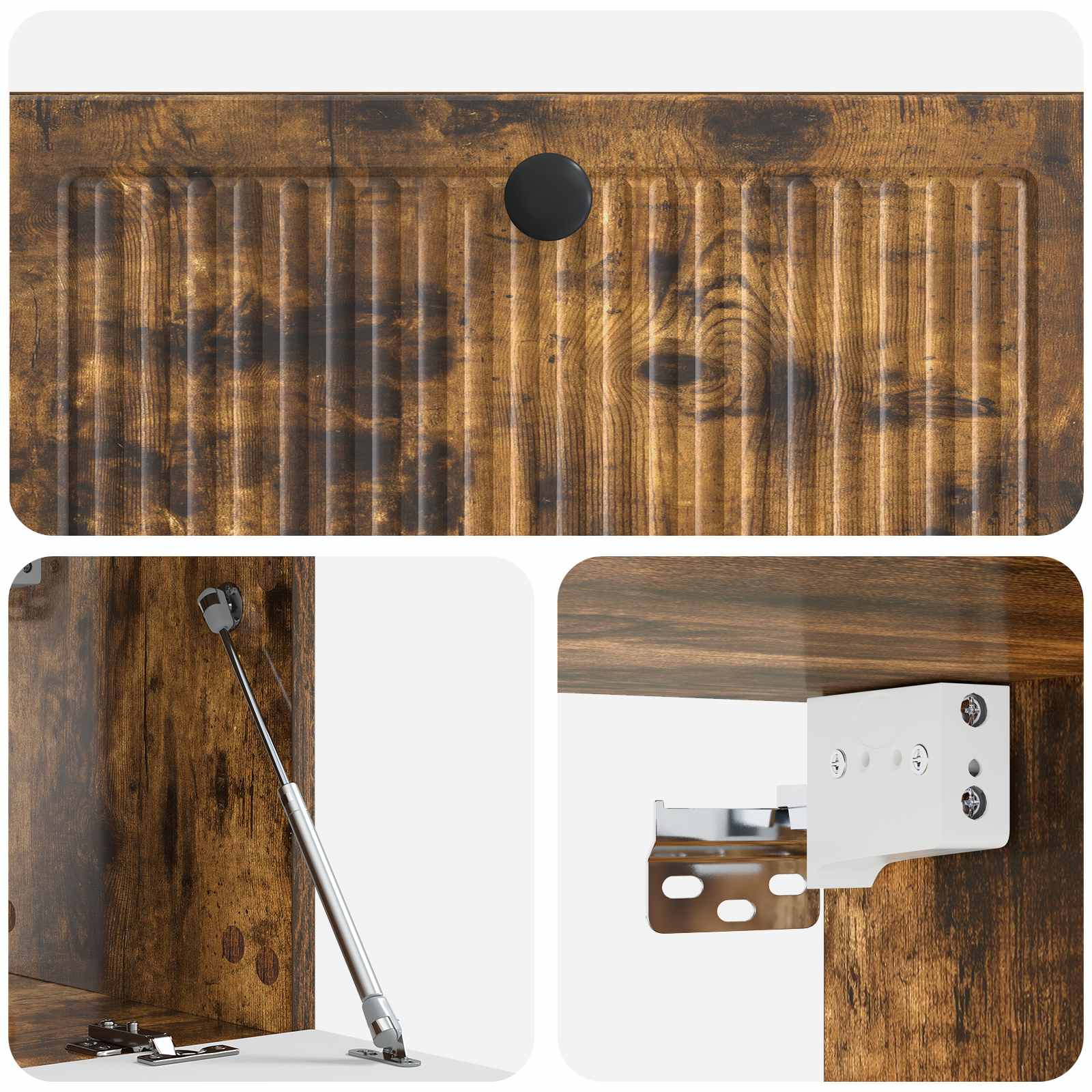 Meuble TV mural Chêne fumé 78,5 x 31 x 30 cm Bois d'ingénierie - XIOS