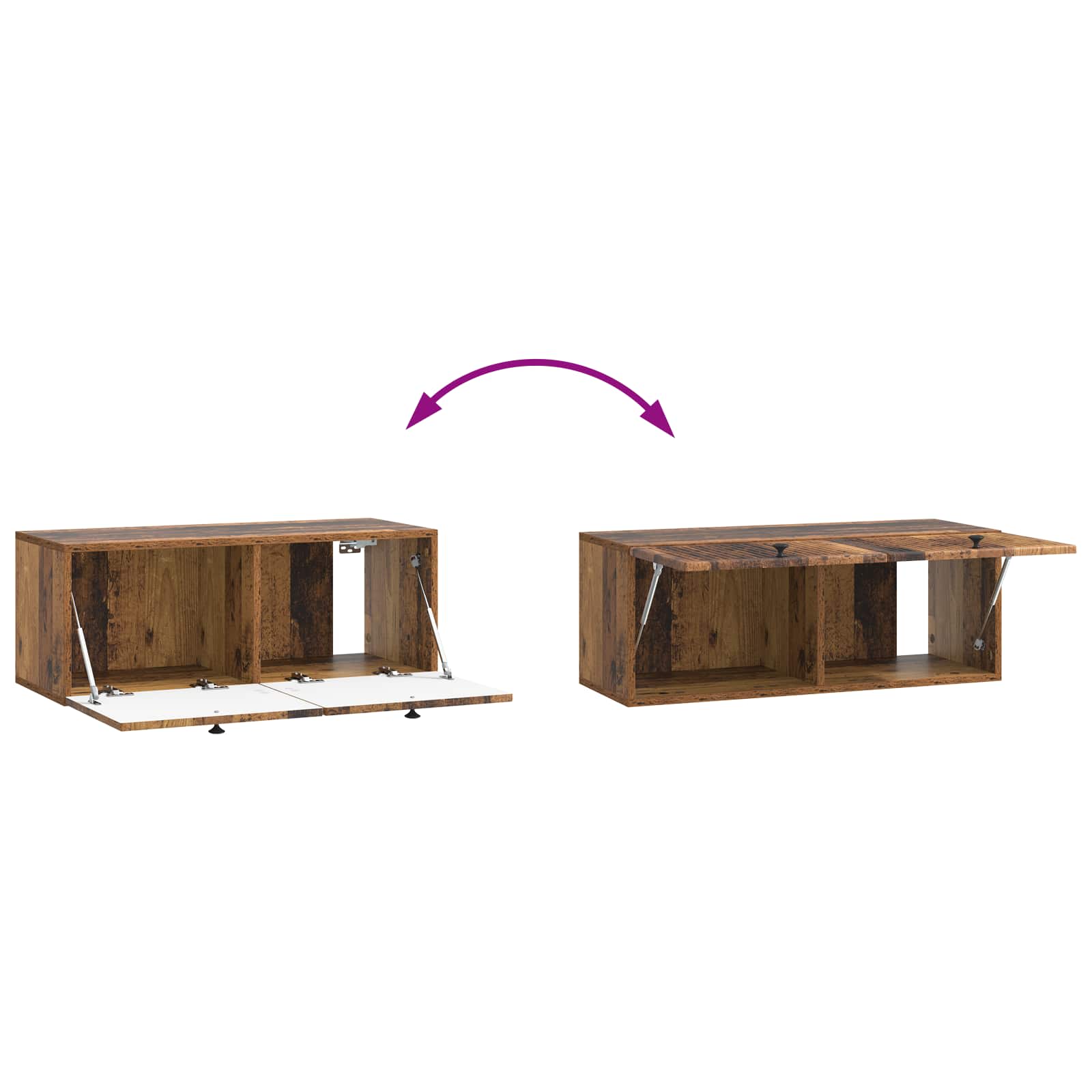 Meuble TV mural Bois ancien 78,5 x 31 x 30 cm Bois d'ingénierie - XIOS