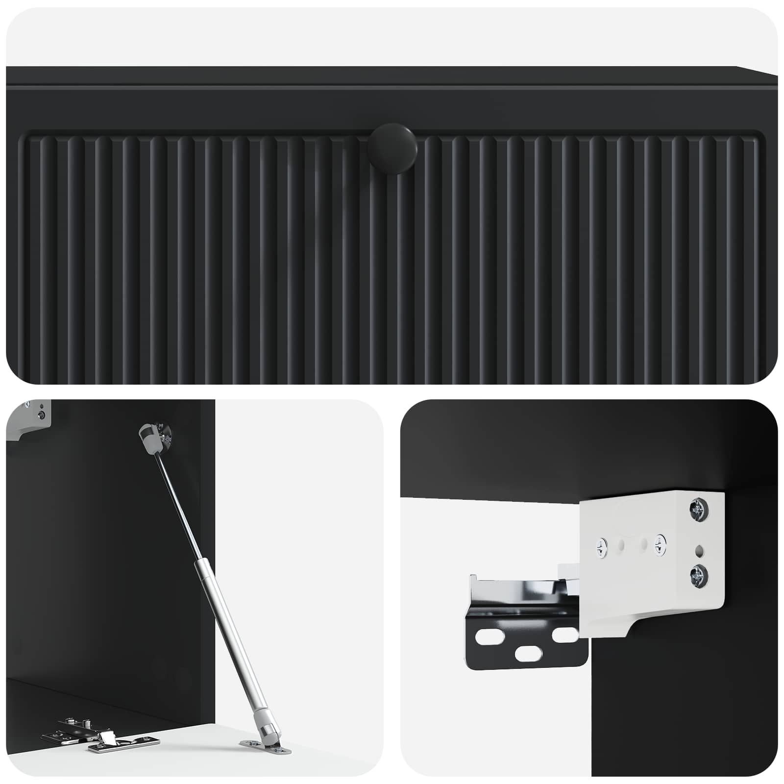 Meuble TV mural Noir 98 x 31 x 30 cm Bois d'ingénierie - XIOS