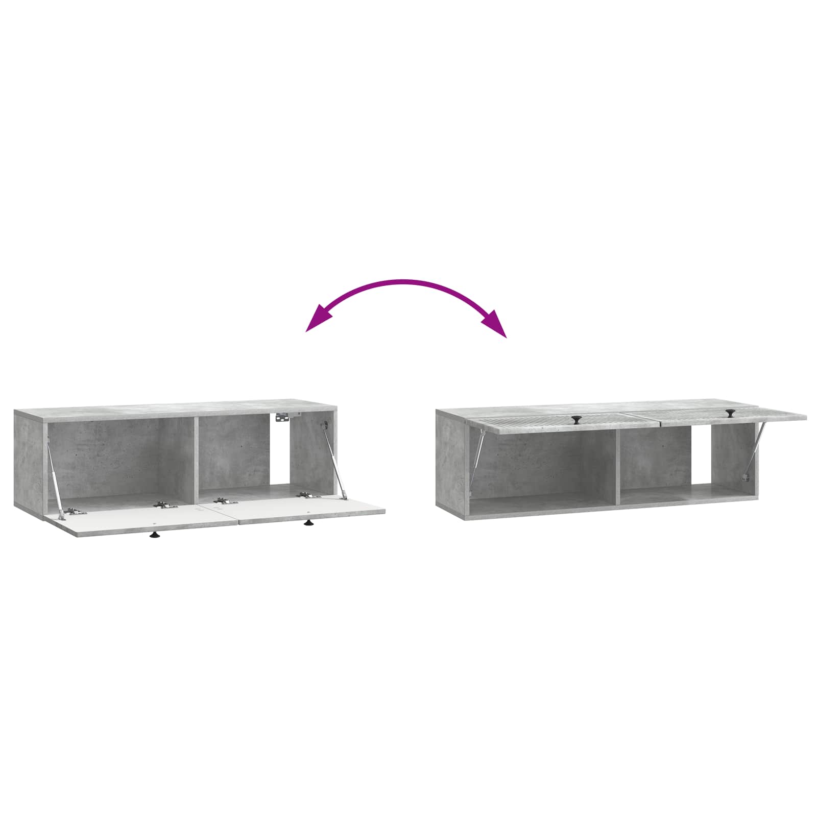 Meuble TV mural Gris béton 98 x 31 x 30 cm Bois d'ingénierie - XIOS