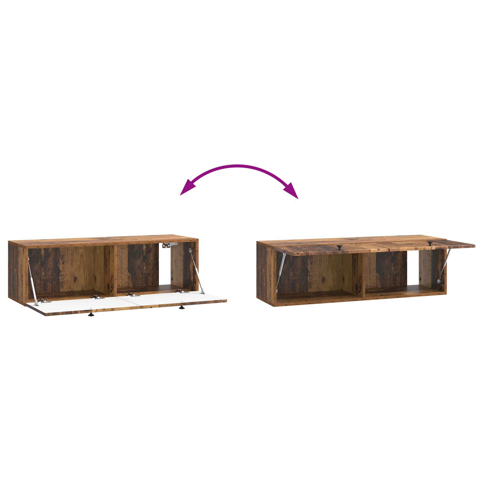 Meuble TV mural Bois ancien 98 x 31 x 30 cm Bois d'ingénierie - XIOS