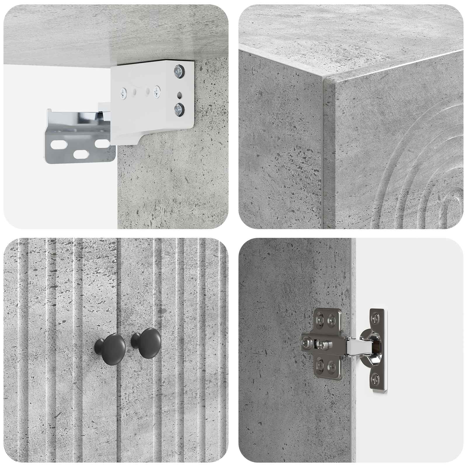 Armoire Murale Gris béton 66 x 34,5 x 90 cm Bois d'ingénierie - XIOS