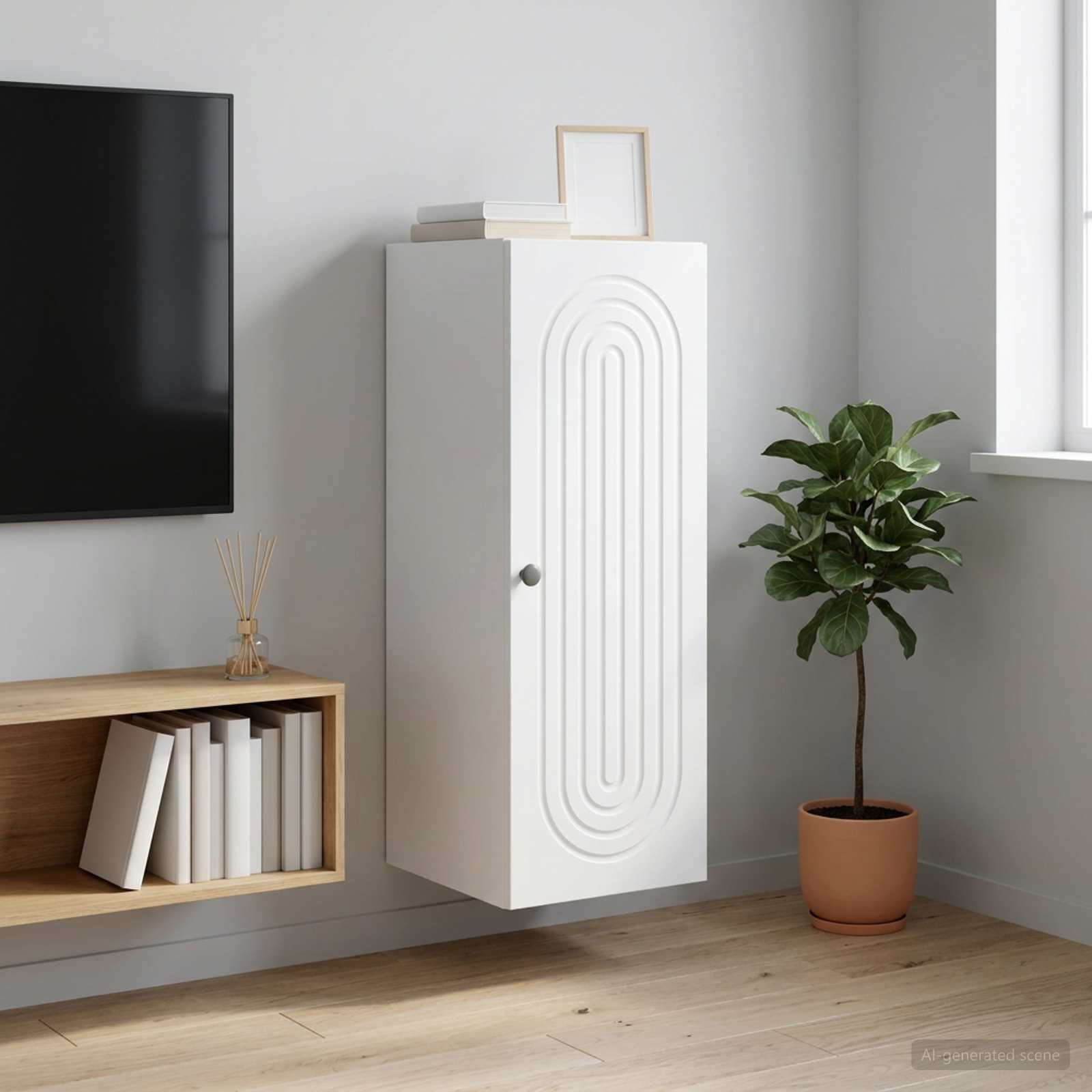 Armoire Murale Blanc 33 x 34,5 x 90 cm Bois d'ingénierie - XIOS