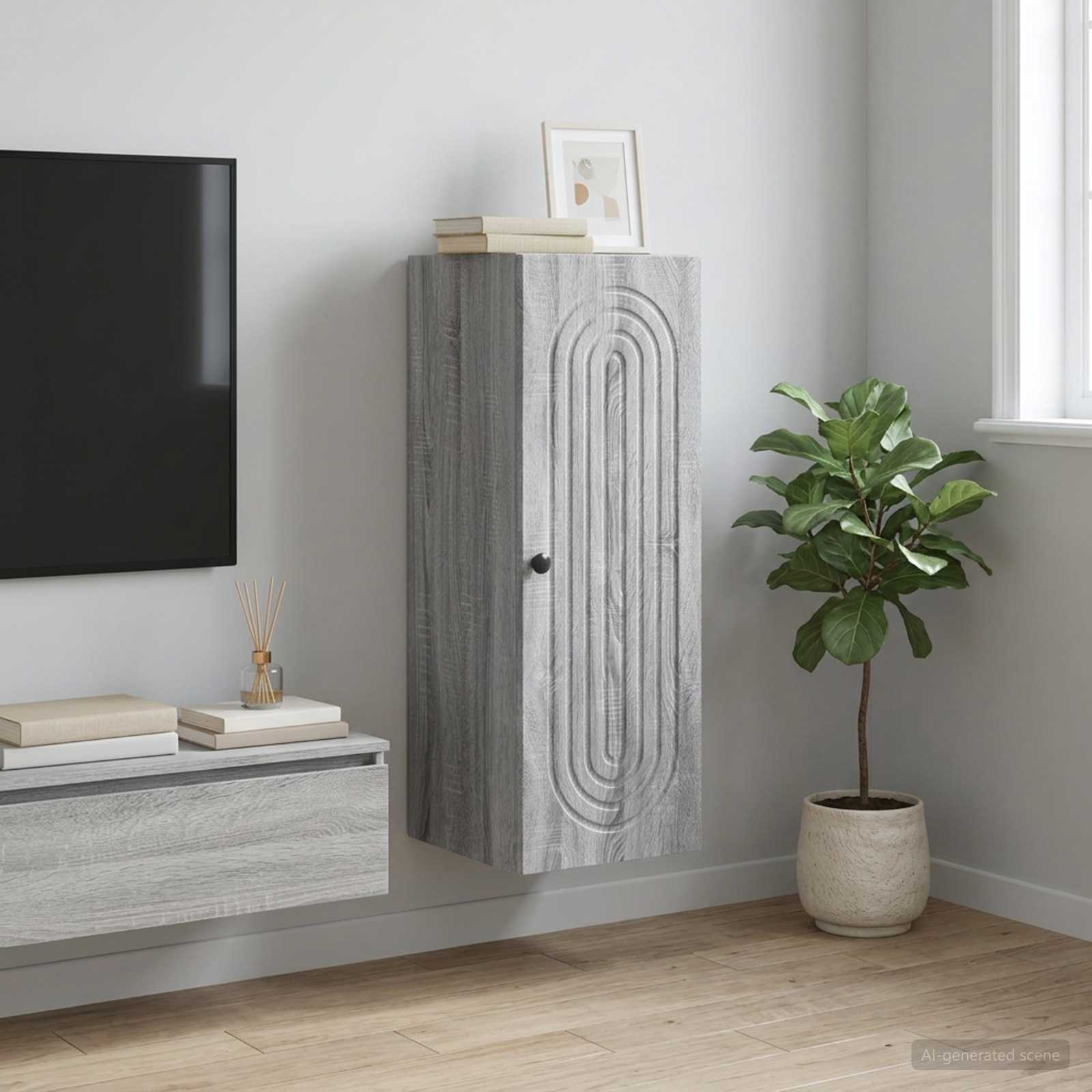 Armoire Murale Sonoma gris 33 x 34,5 x 90 cm Bois d'ingénierie - XIOS