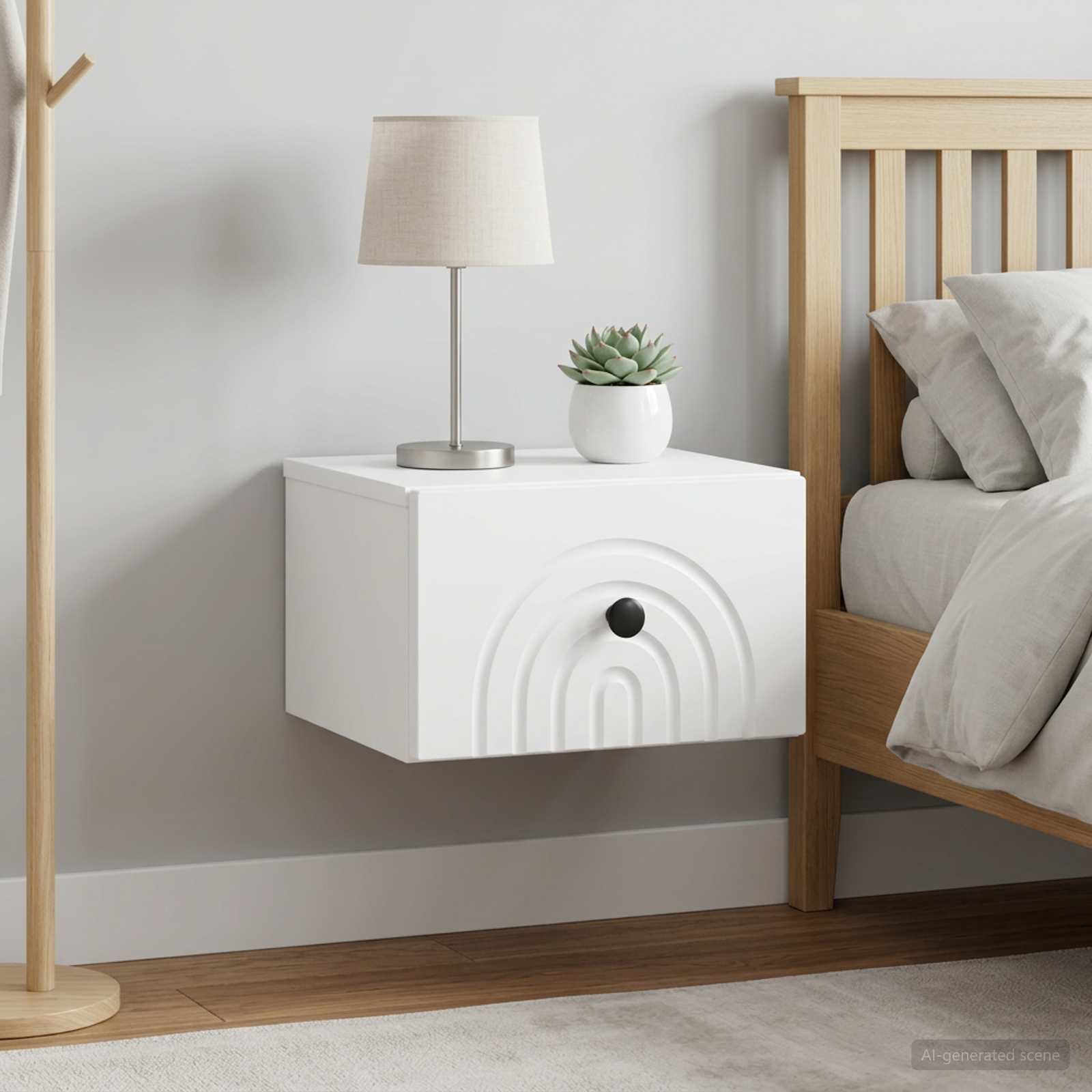 Cabinet de chevet mural 2 pcs Blanc 33 x 34,5 x 20 cm - XIOS