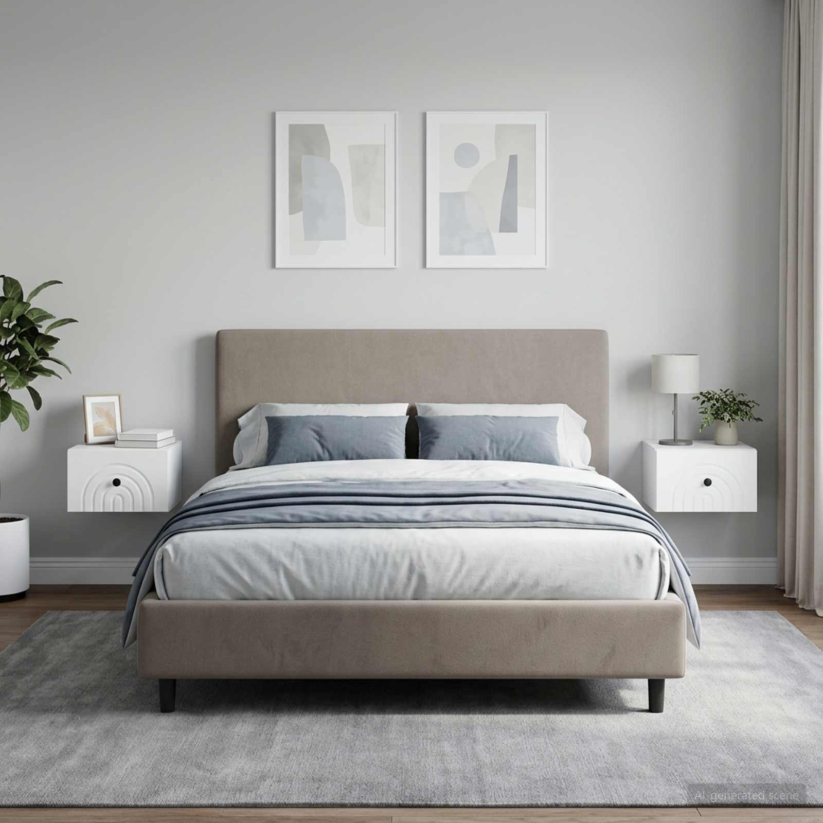 Cabinet de chevet mural 2 pcs Blanc 33 x 34,5 x 20 cm - XIOS