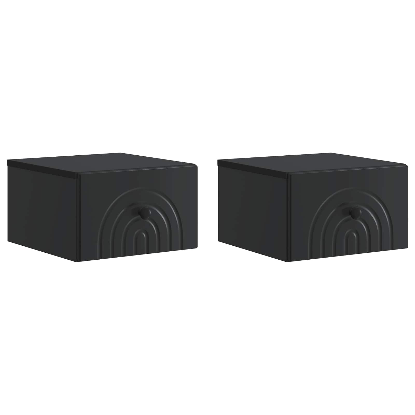 Cabinet de chevet mural 2 pcs Noir 33 x 34,5 x 20 cm - XIOS