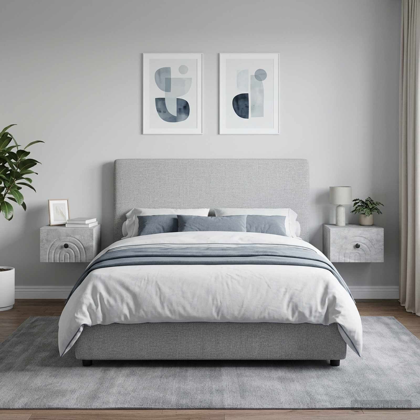 Cabinet de chevet mural 2 pcs Gris béton 33 x 34,5 x 20 cm - XIOS