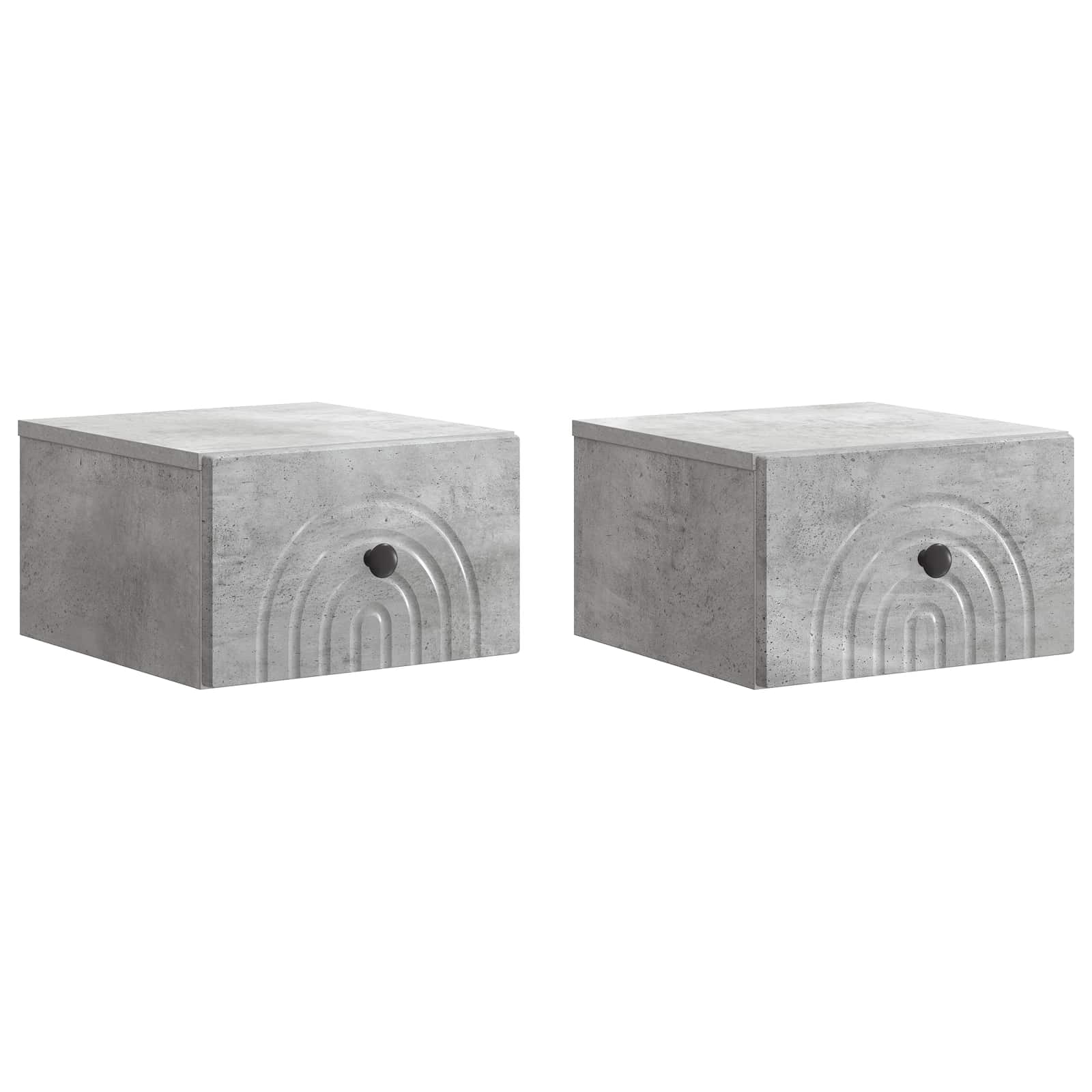 Cabinet de chevet mural 2 pcs Gris béton 33 x 34,5 x 20 cm - XIOS