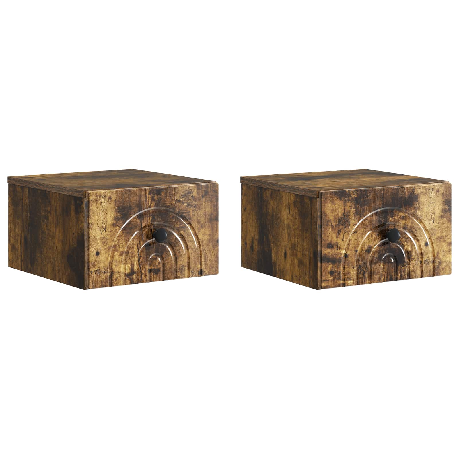 Cabinet de chevet mural 2 pcs Chêne fumé 33 x 34,5 x 20 cm - XIOS