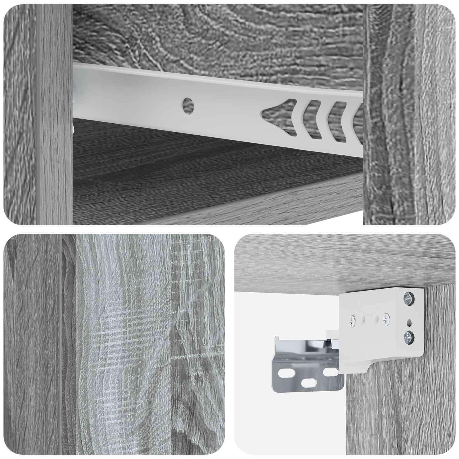 Cabinet de chevet mural 2 pcs Sonoma gris 33 x 34,5 x 20 cm - XIOS