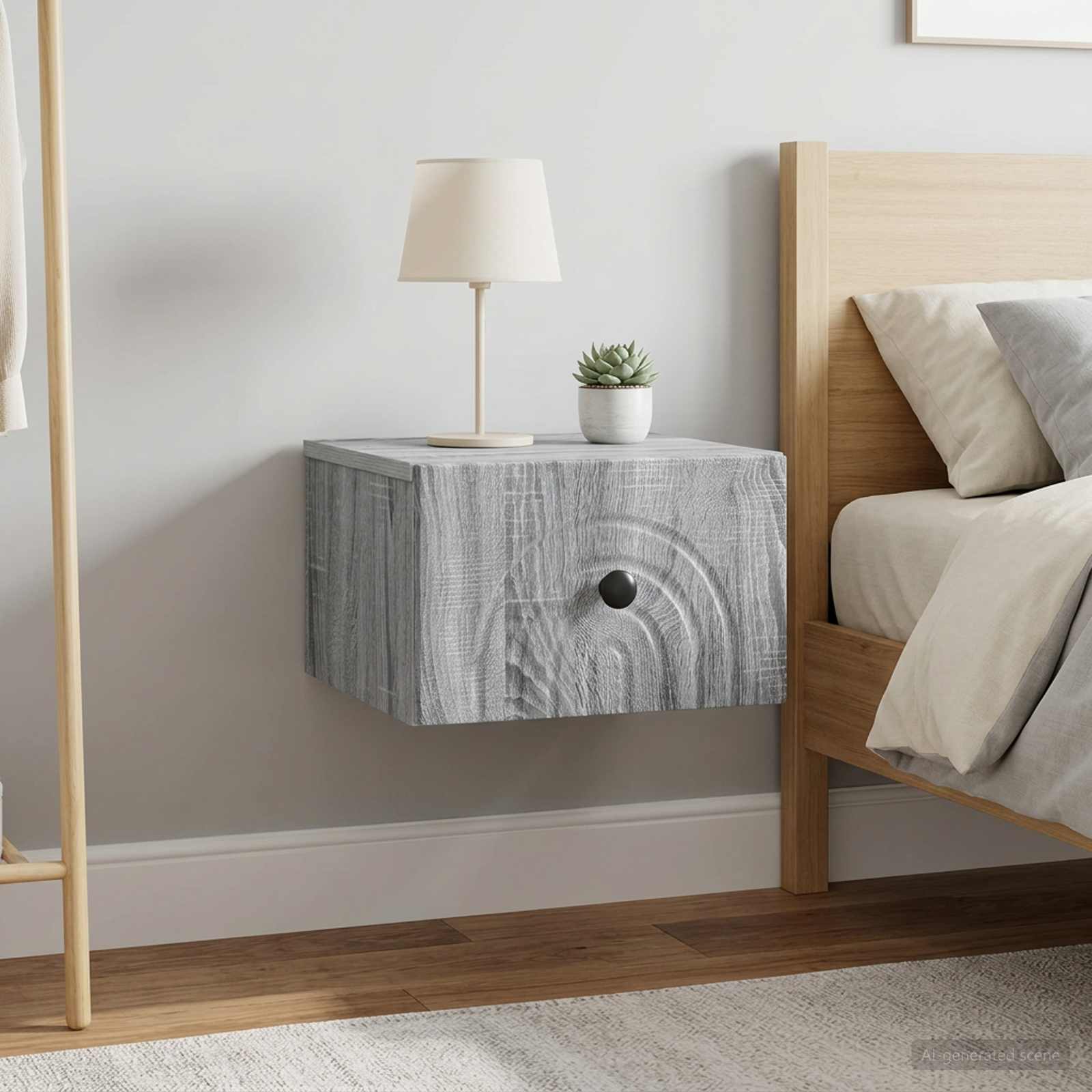 Cabinet de chevet mural 2 pcs Sonoma gris 33 x 34,5 x 20 cm - XIOS