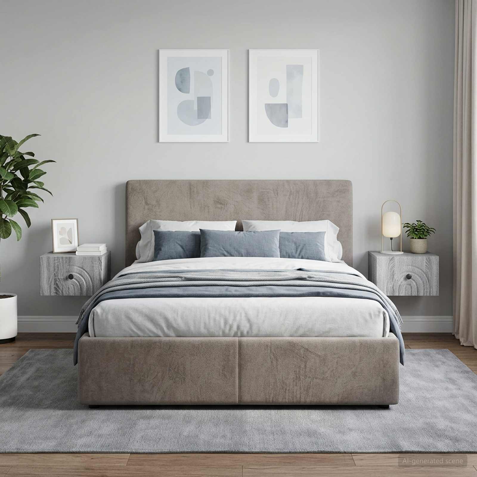 Cabinet de chevet mural 2 pcs Sonoma gris 33 x 34,5 x 20 cm - XIOS