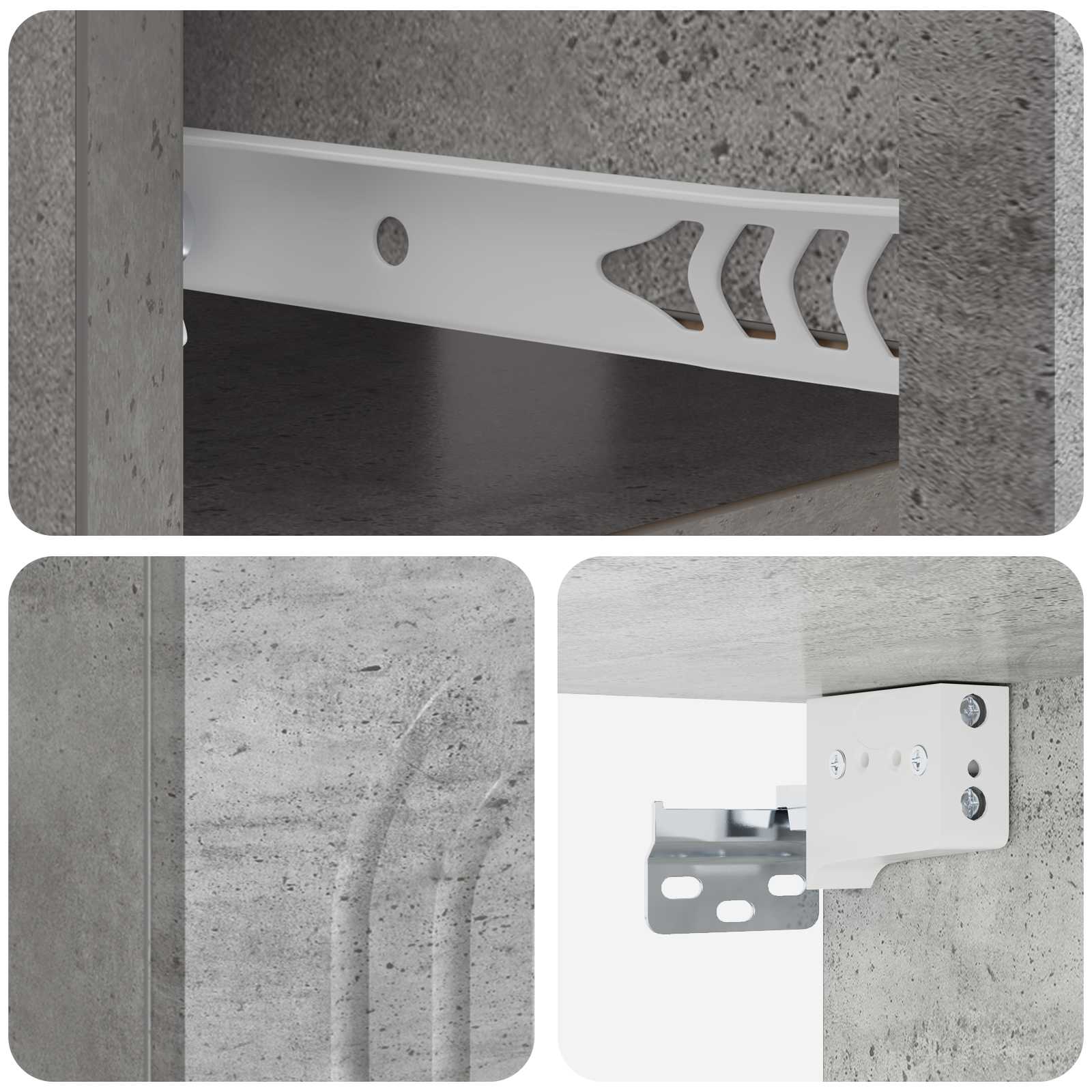 Cabinet de chevet mural 2 pcs Gris béton 49 x 34,5 x 20 cm - XIOS