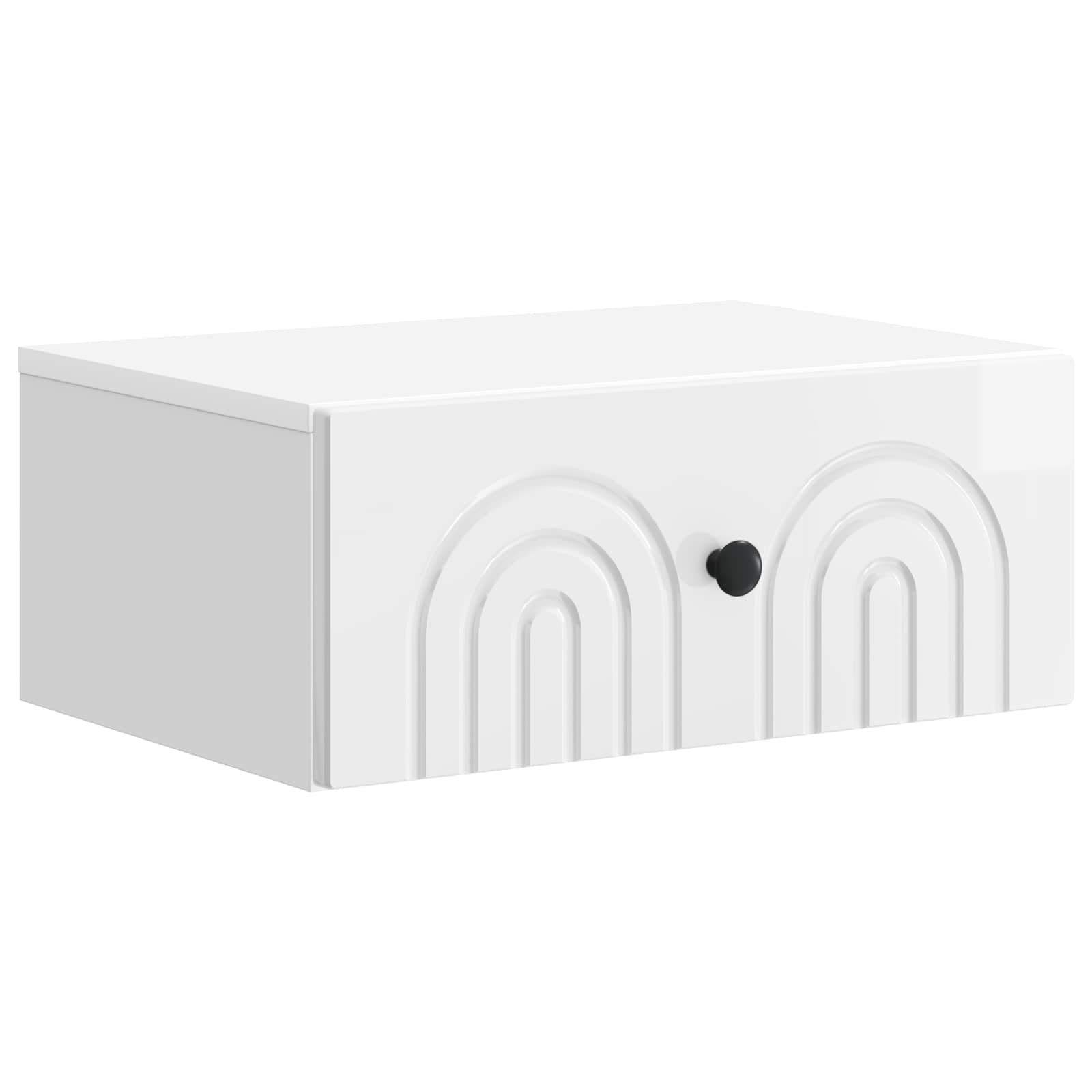 Cabinet de chevet mural Blanc brillant 49 x 34,5 x 20 cm - XIOS