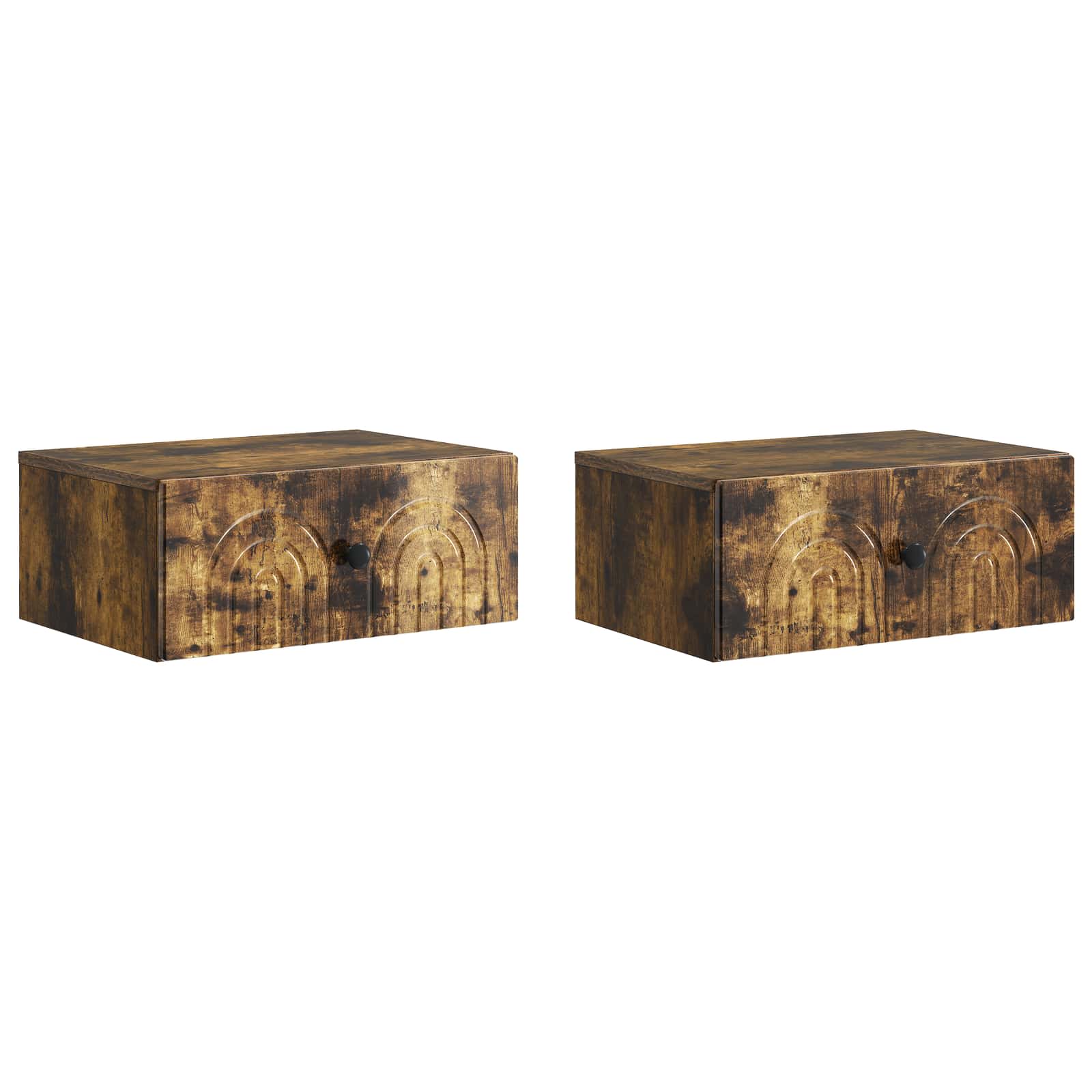 Cabinet de chevet mural 2 pcs Chêne fumé 49 x 34,5 x 20 cm - XIOS