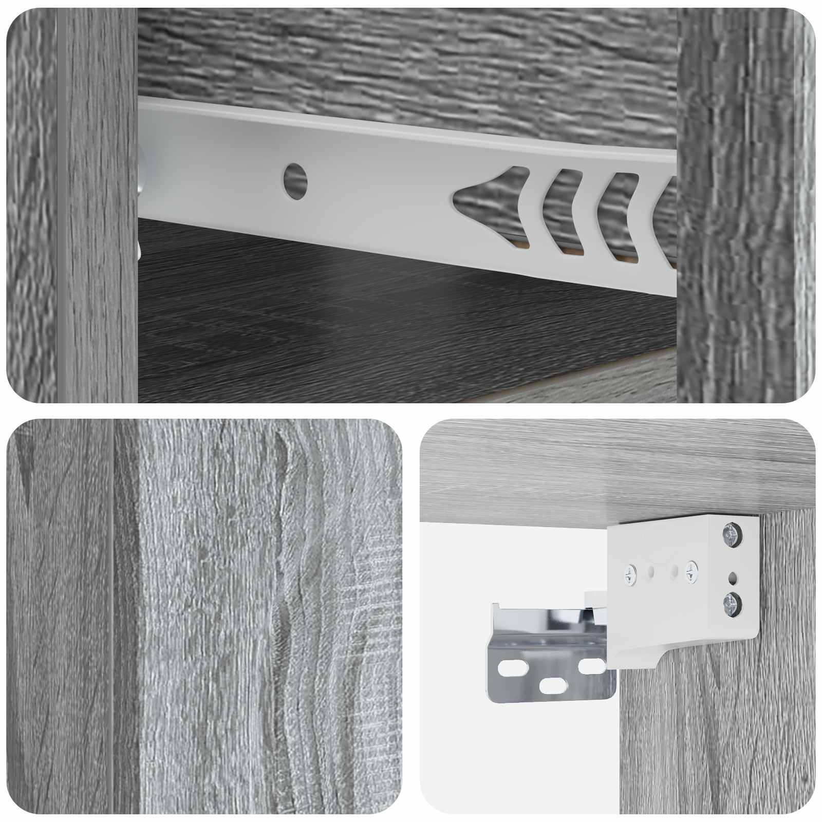 Cabinet de chevet mural 2 pcs Sonoma gris 49 x 34,5 x 20 cm - XIOS