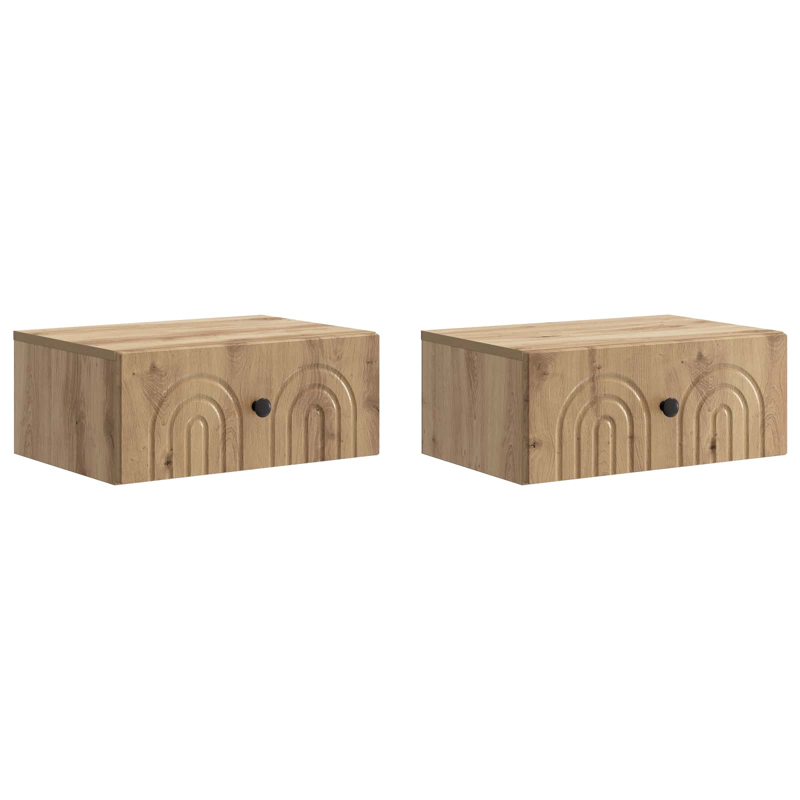 Cabinet de chevet mural 2 pcs Chêne artisanal 49 x 34,5 x 20 cm - XIOS