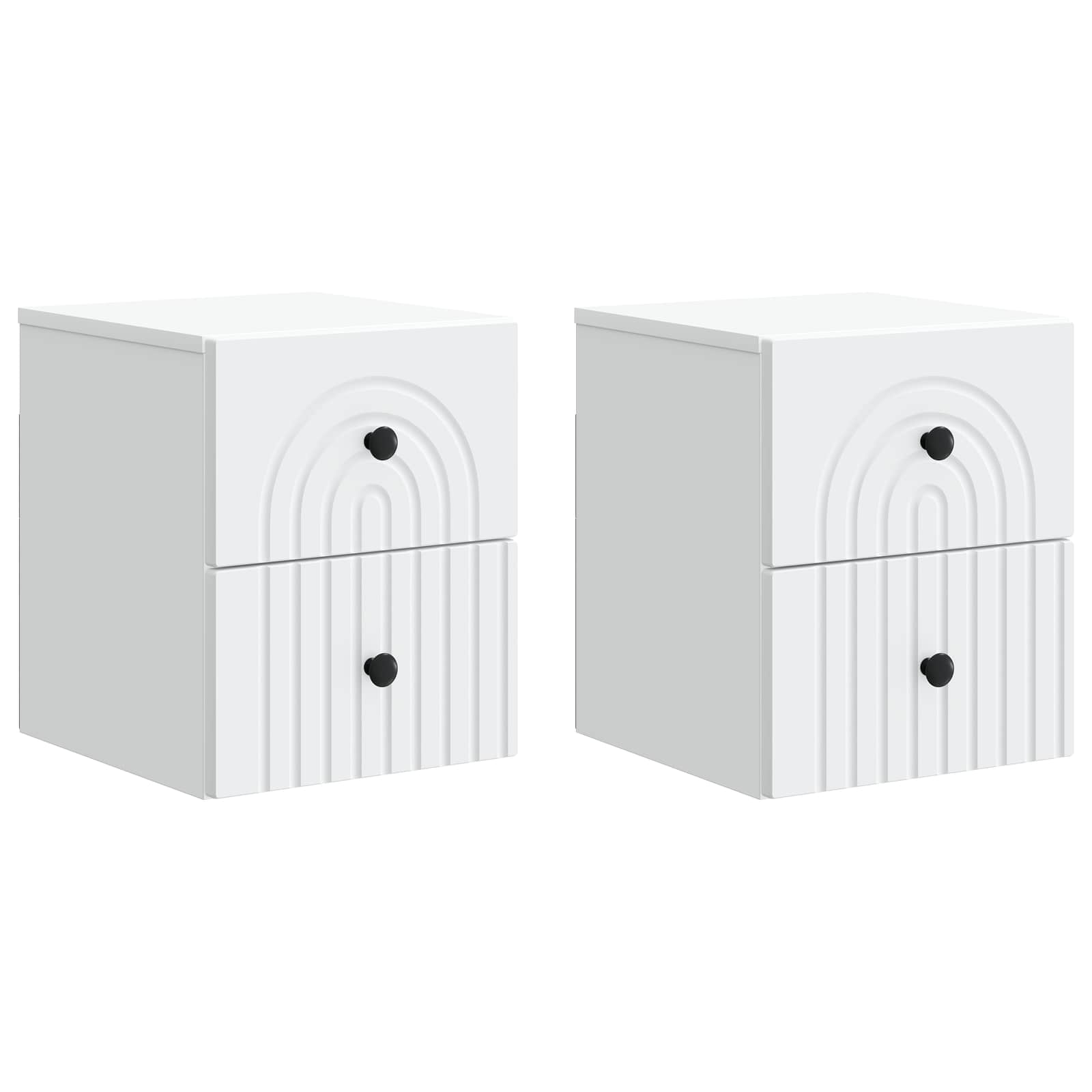 Cabinet de chevet mural 2 pcs Blanc 33 x 34,5 x 40 cm - XIOS