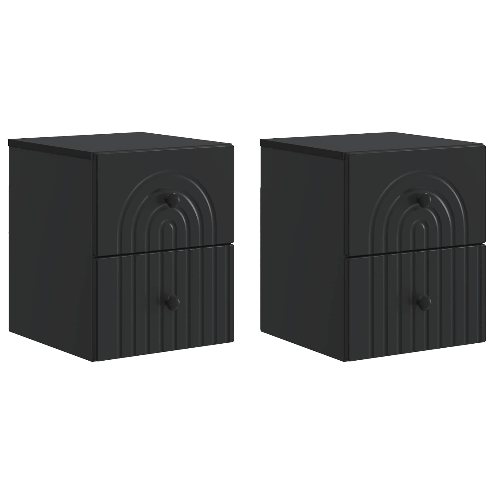 Cabinet de chevet mural 2 pcs Noir 33 x 34,5 x 40 cm - XIOS
