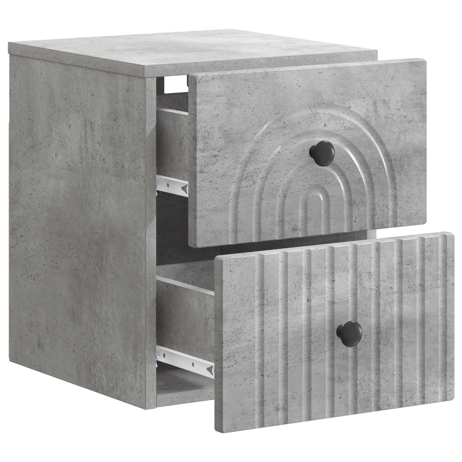 Cabinet de chevet mural 2 pcs Gris béton 33 x 34,5 x 40 cm - XIOS