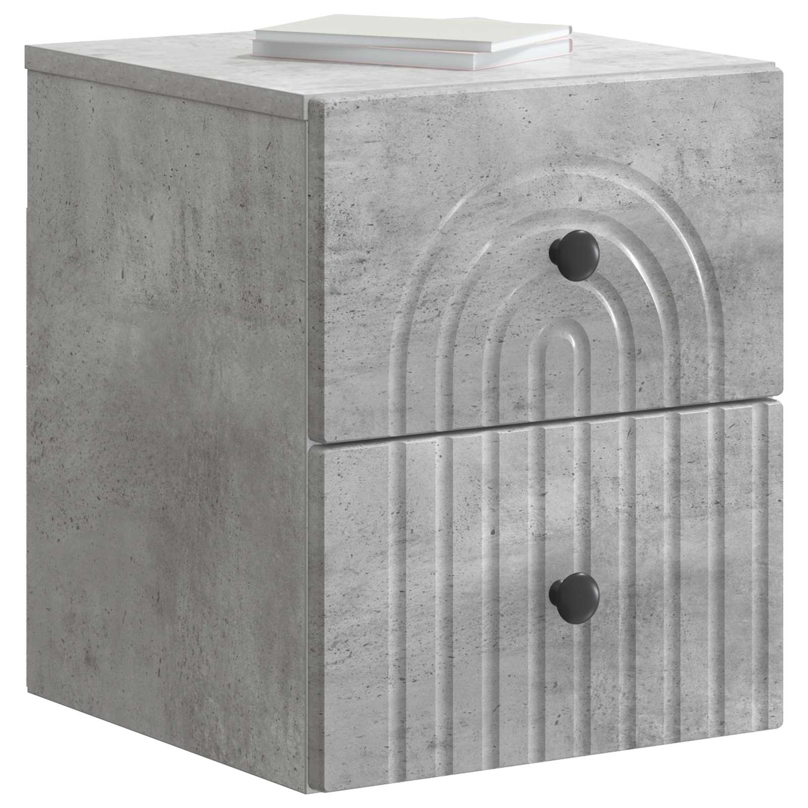 Cabinet de chevet mural 2 pcs Gris béton 33 x 34,5 x 40 cm - XIOS