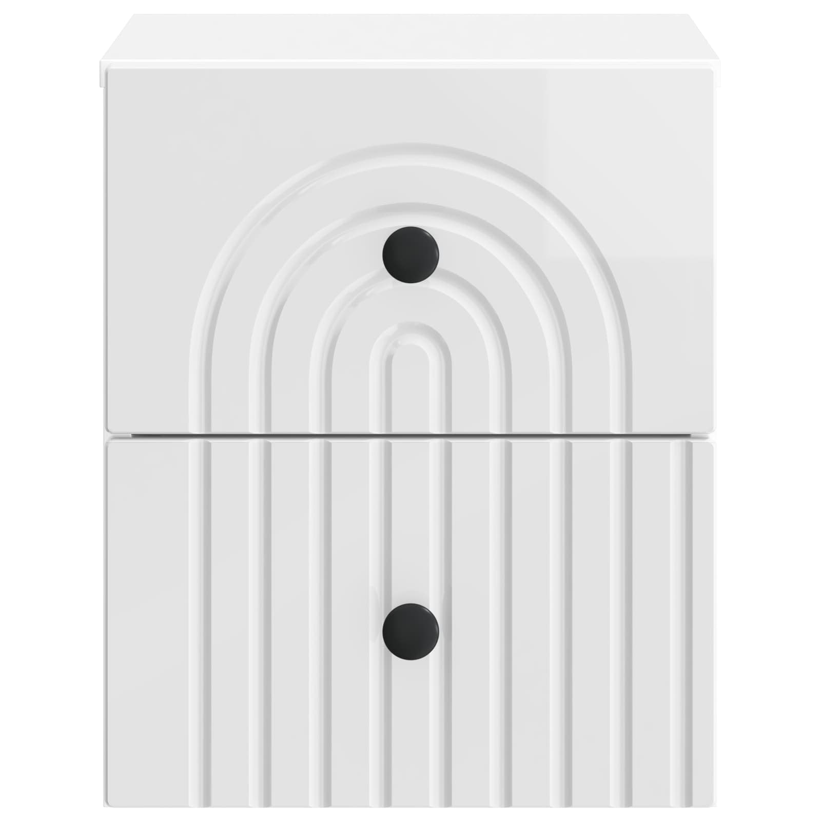 Cabinet de chevet mural 2 pcs Blanc brillant 33 x 34,5 x 40 cm - XIOS