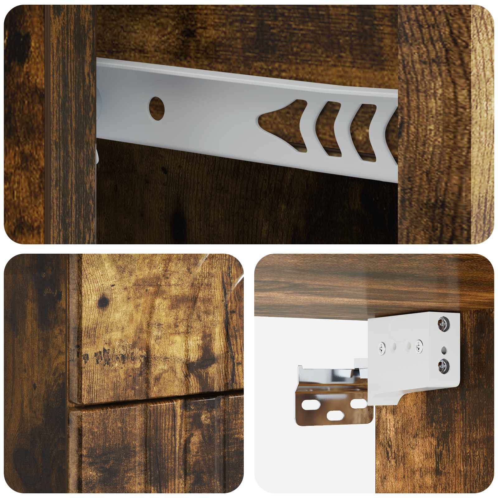 Cabinet de chevet mural 2 pcs Chêne fumé 33 x 34,5 x 40 cm - XIOS