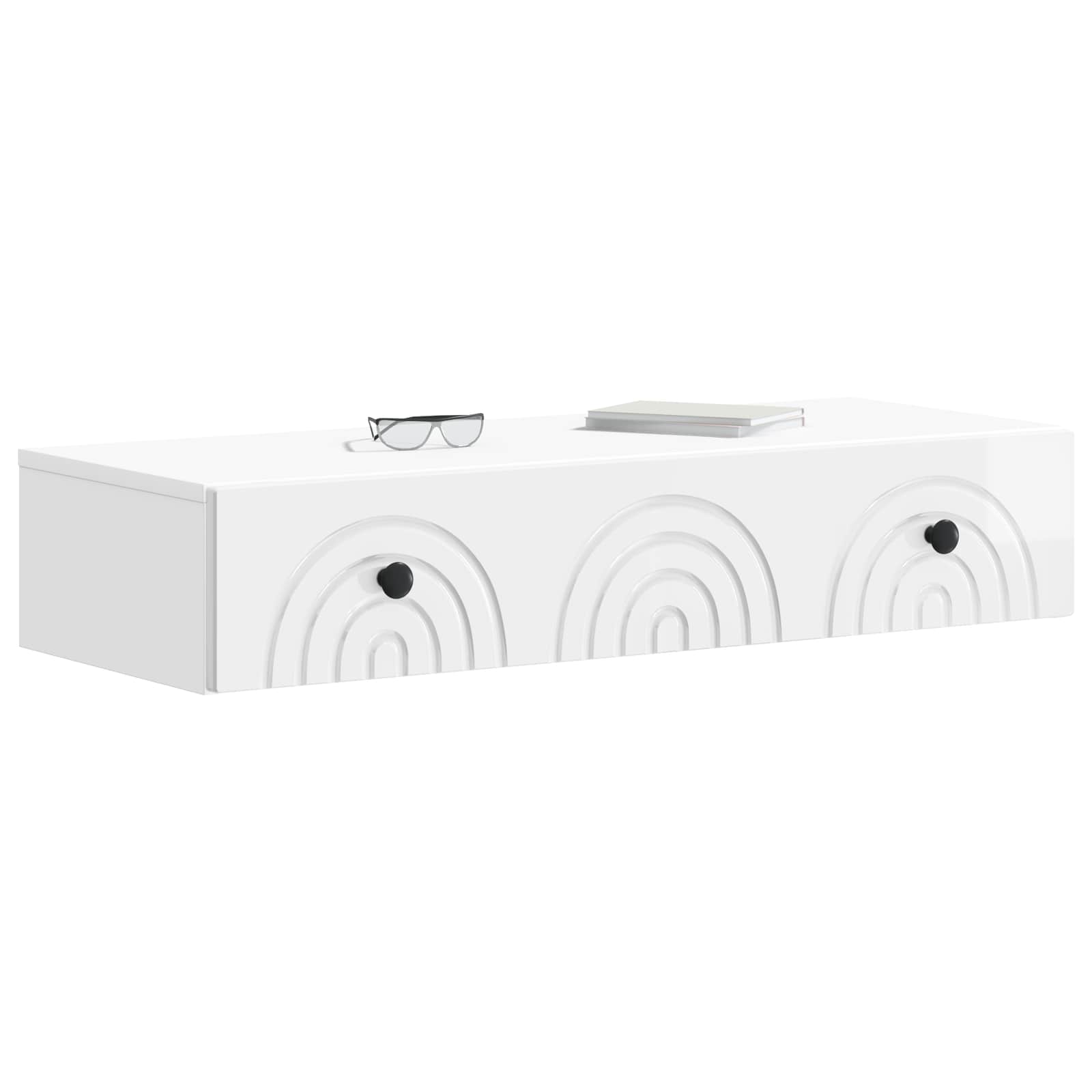 Table d'appoint murale Blanc brillant 87,5 x 34,5 x 17 cm - XIOS