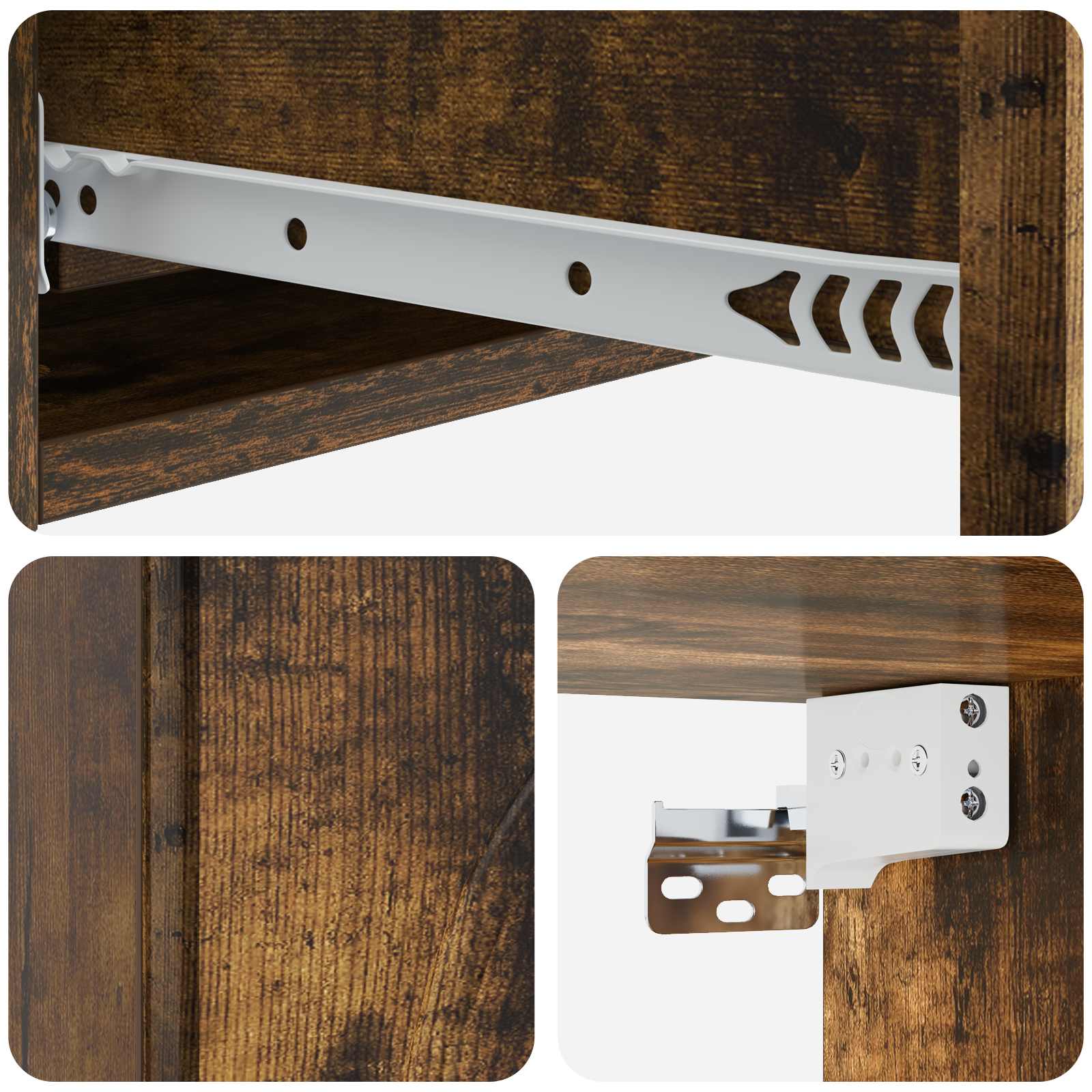Table d'appoint murale Chêne fumé 87,5 x 34,5 x 17 cm - XIOS