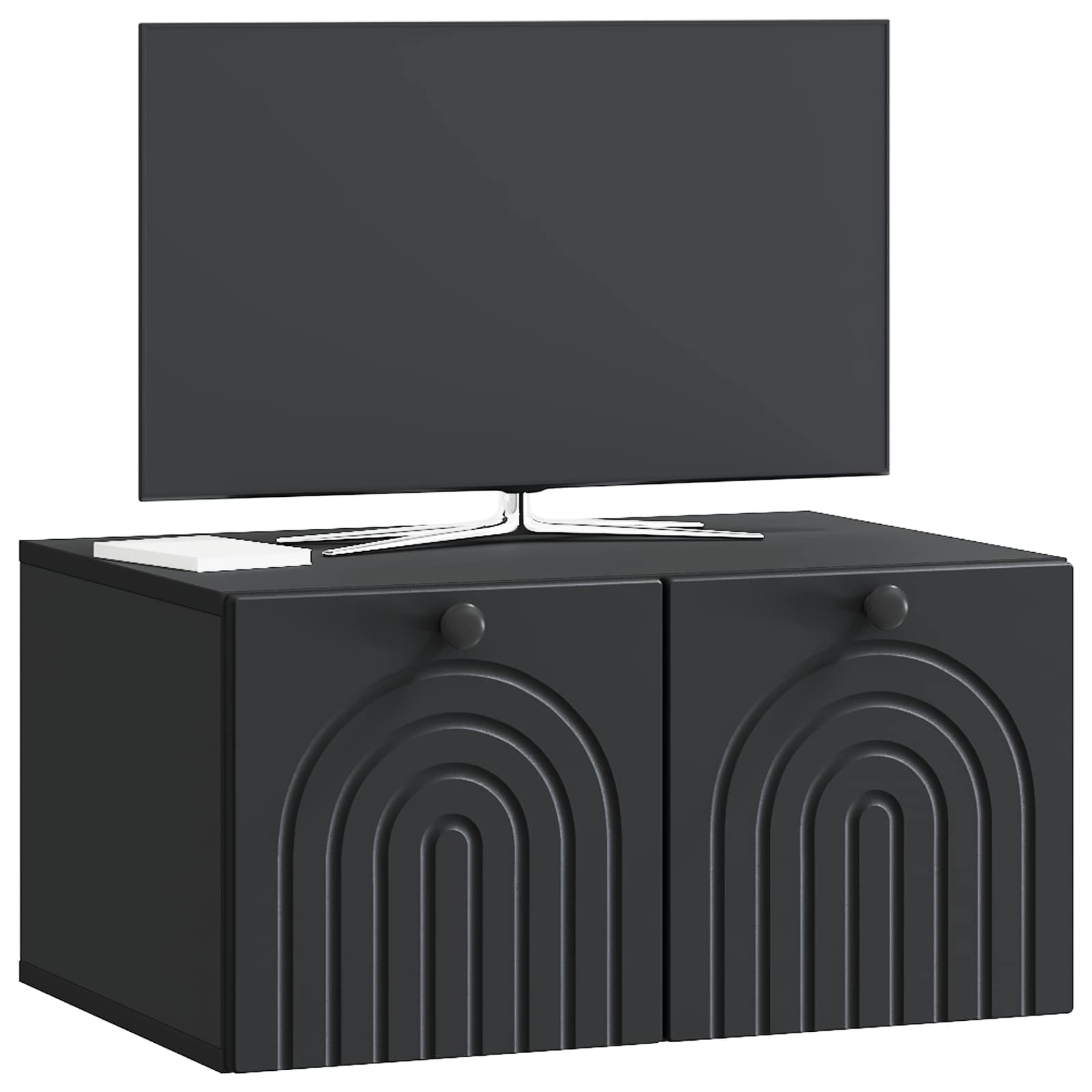 Meuble TV mural Noir 59,5 x 41 x 30 cm Bois d'ingénierie - XIOS