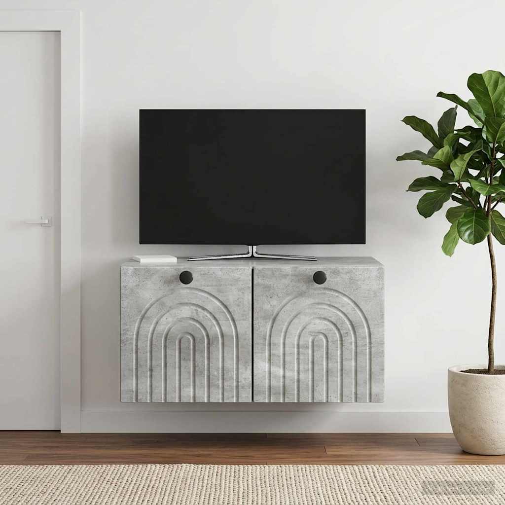 Meuble TV mural Gris béton 59,5 x 41 x 30 cm Bois d'ingénierie - XIOS