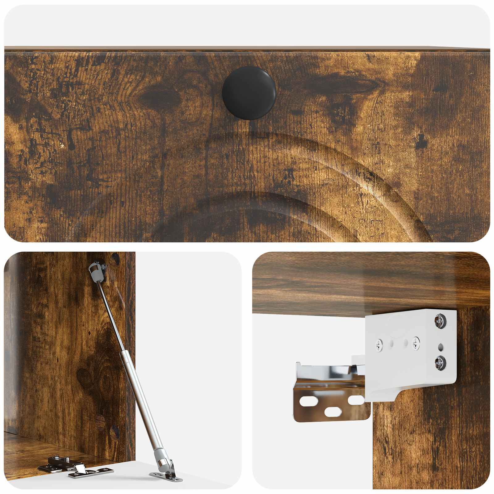 Meuble TV mural Chêne fumé 59,5 x 41 x 30 cm Bois d'ingénierie - XIOS