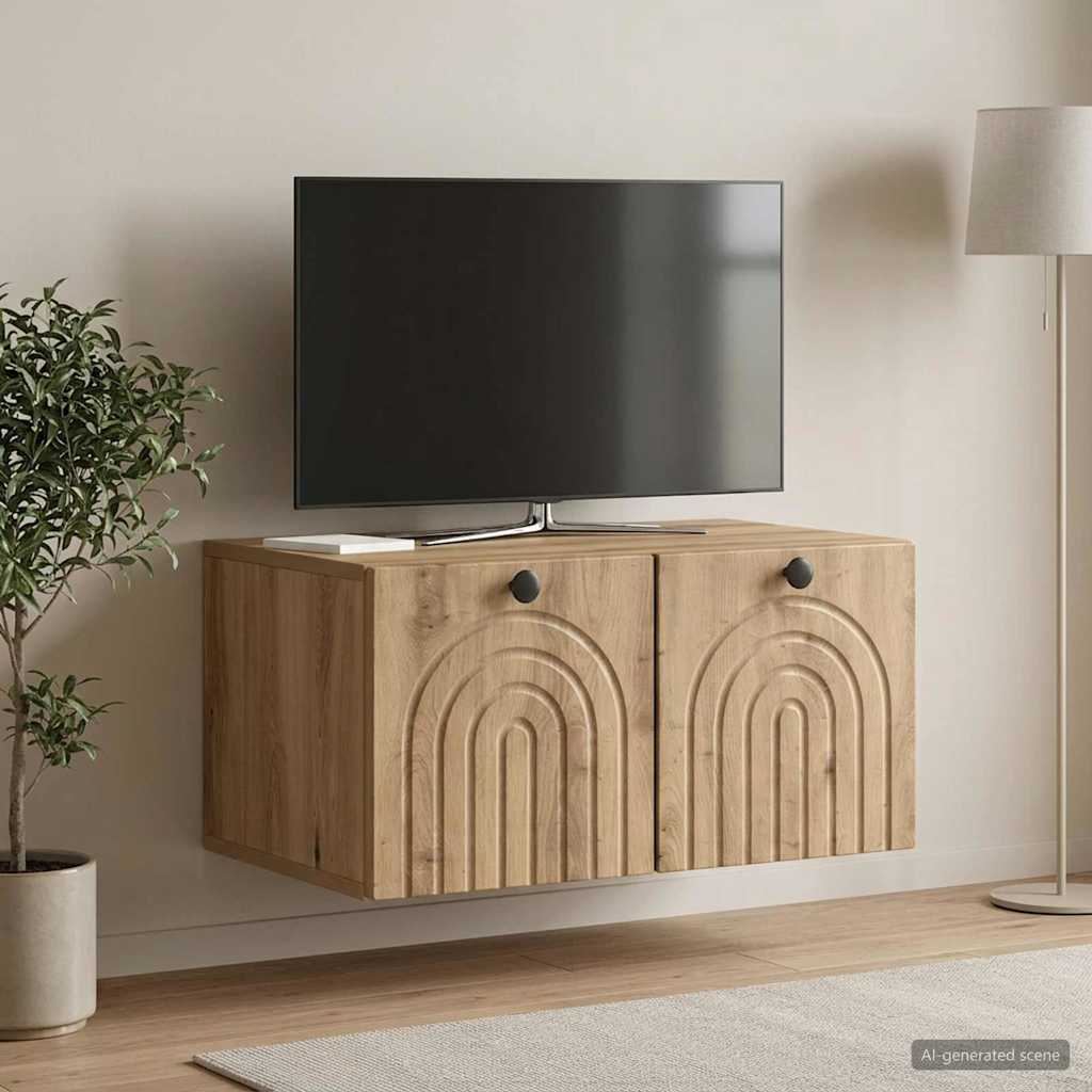 Meuble TV mural 59,5 x 41 x 30 cm Chêne artisanal - XIOS
