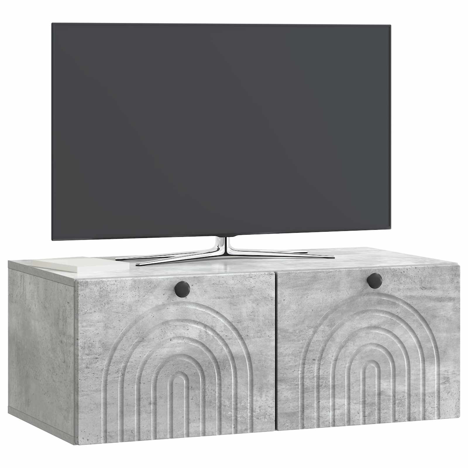 Meuble TV mural Gris béton 78,5 x 41 x 30 cm Bois d'ingénierie - XIOS
