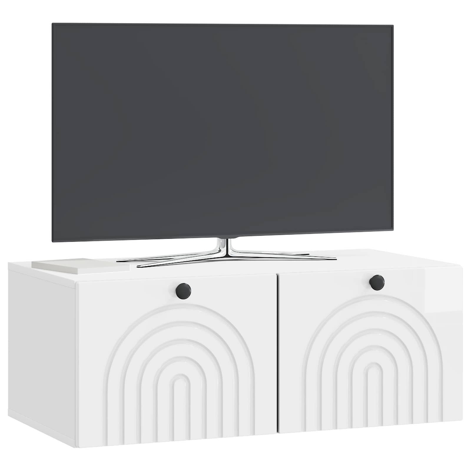 Meuble TV mural Montage mural Blanc brillant 78,5 x 41 x 30 cm - XIOS