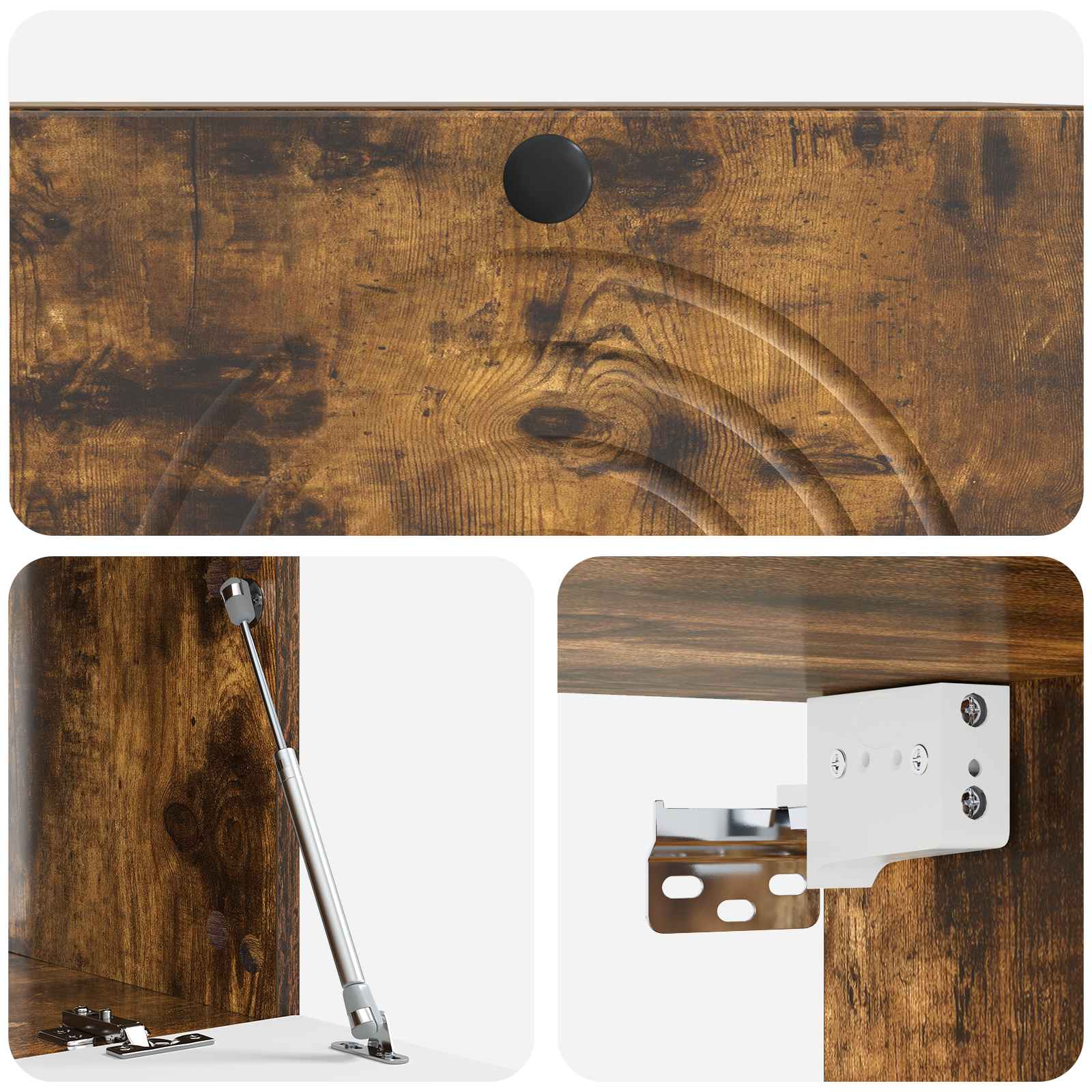 Meuble TV mural Chêne fumé 78,5 x 41 x 30 cm Bois d'ingénierie - XIOS
