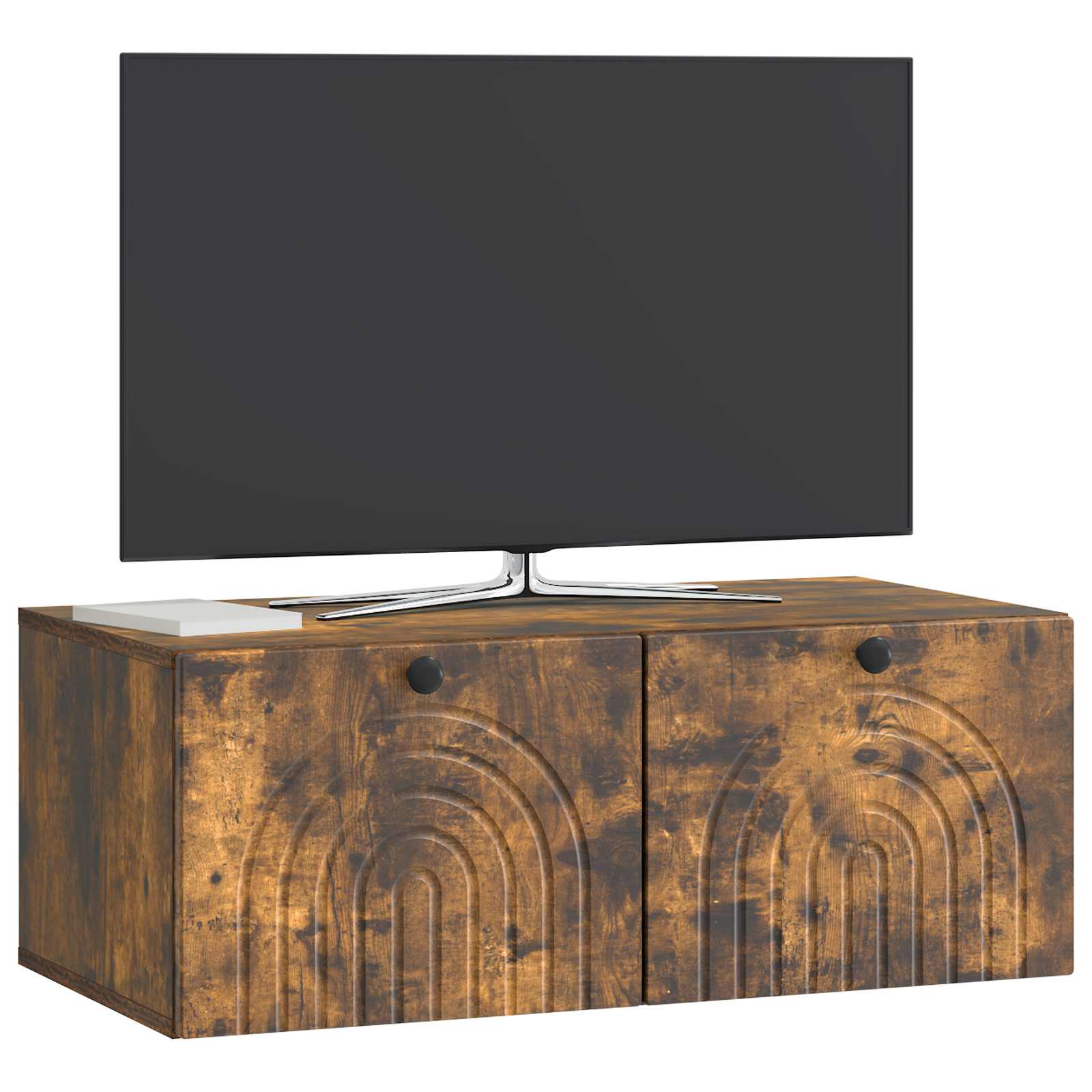 Meuble TV mural Chêne fumé 78,5 x 41 x 30 cm Bois d'ingénierie - XIOS